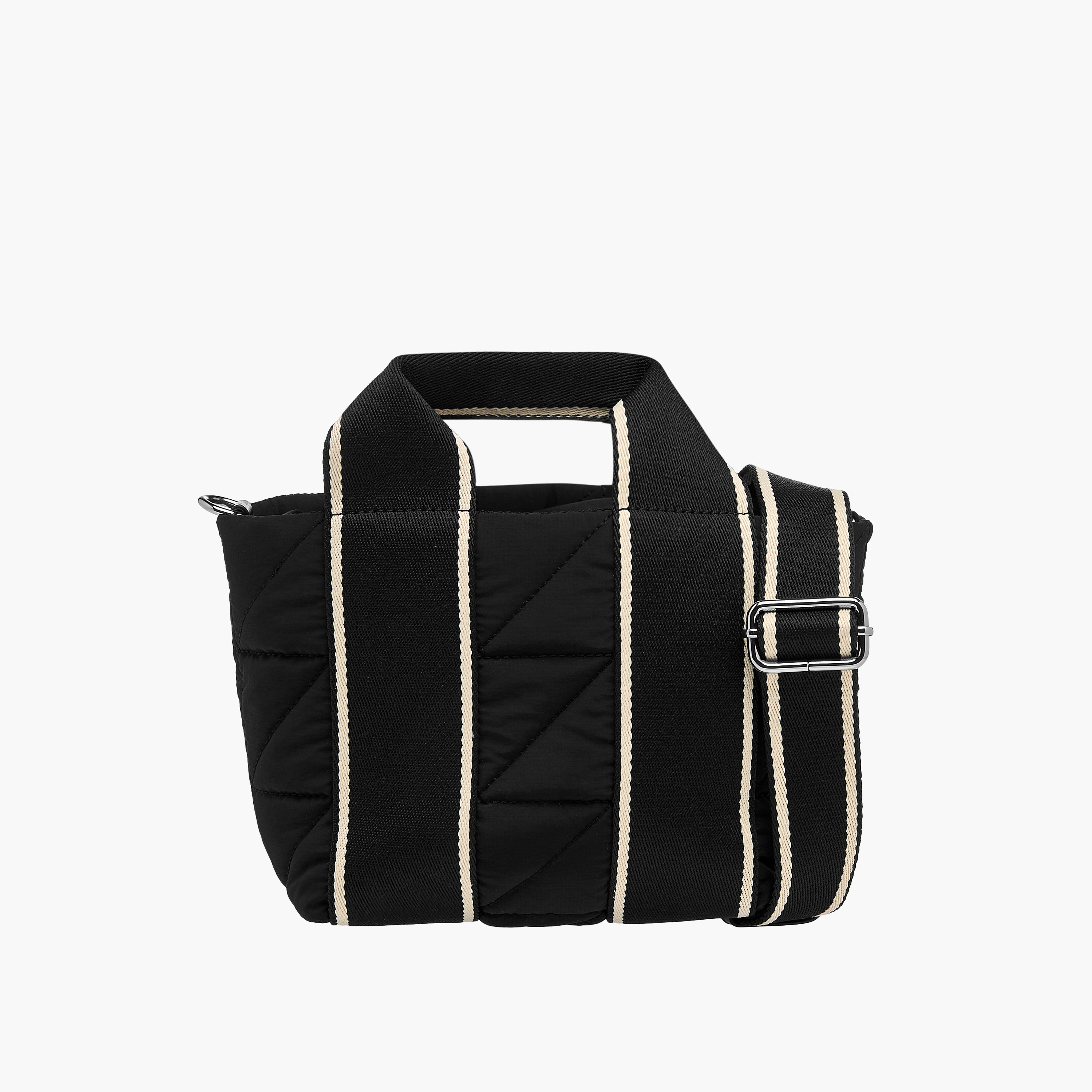 Striped Mini Quilted Tote Bag with Zip Closure-women-bagsandwallets-handbags-image-1