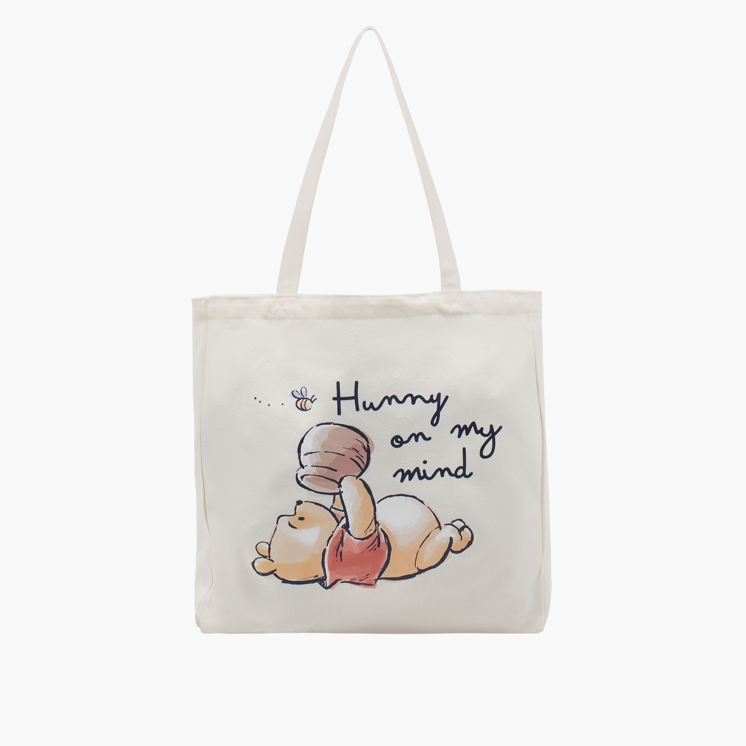 Winnie the Pooh Print Shopper Bag with Handles-women-bagsandwallets-handbags-image-1