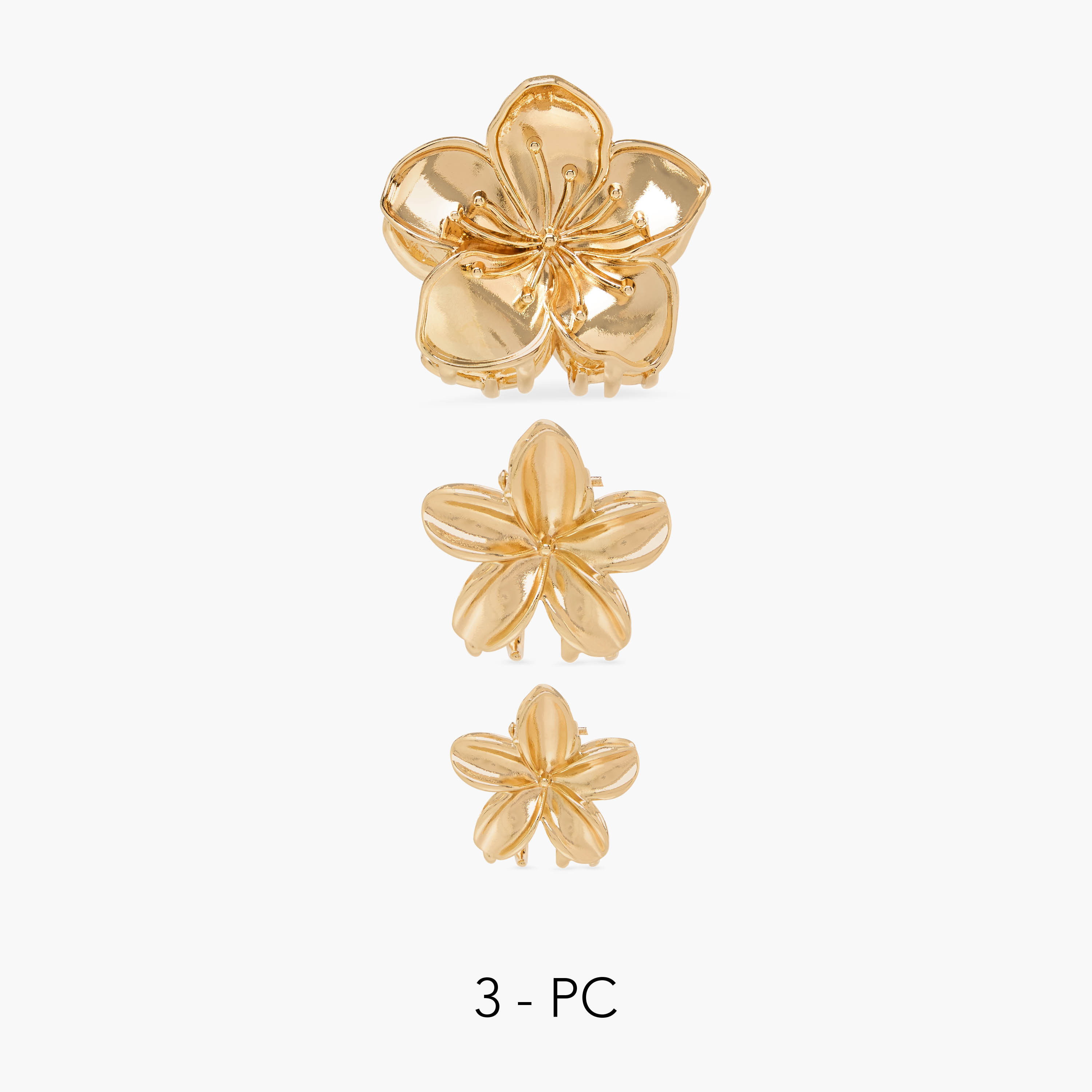 Set of 3 - Floral Shaped Hair Clamp-women-hairaccessories-clamps-image-1