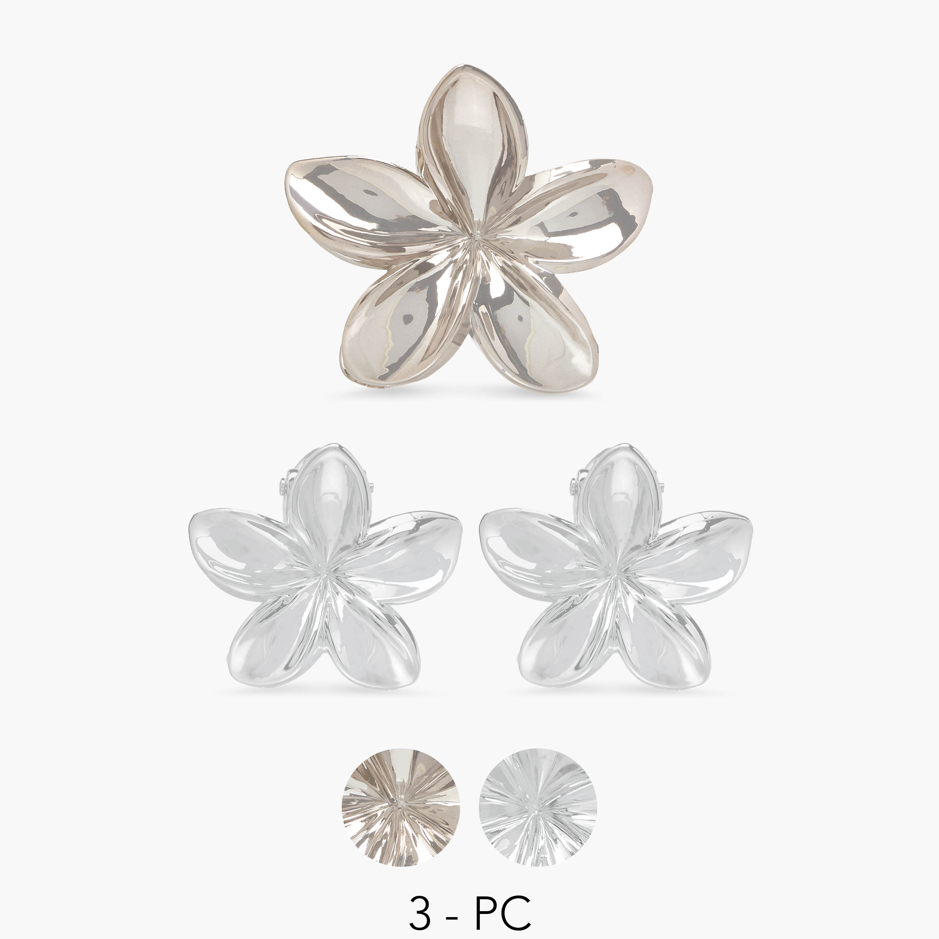 طقم مشابك شعر 3 قطع بتصميم زهري-women-hairaccessories-clips-image-1