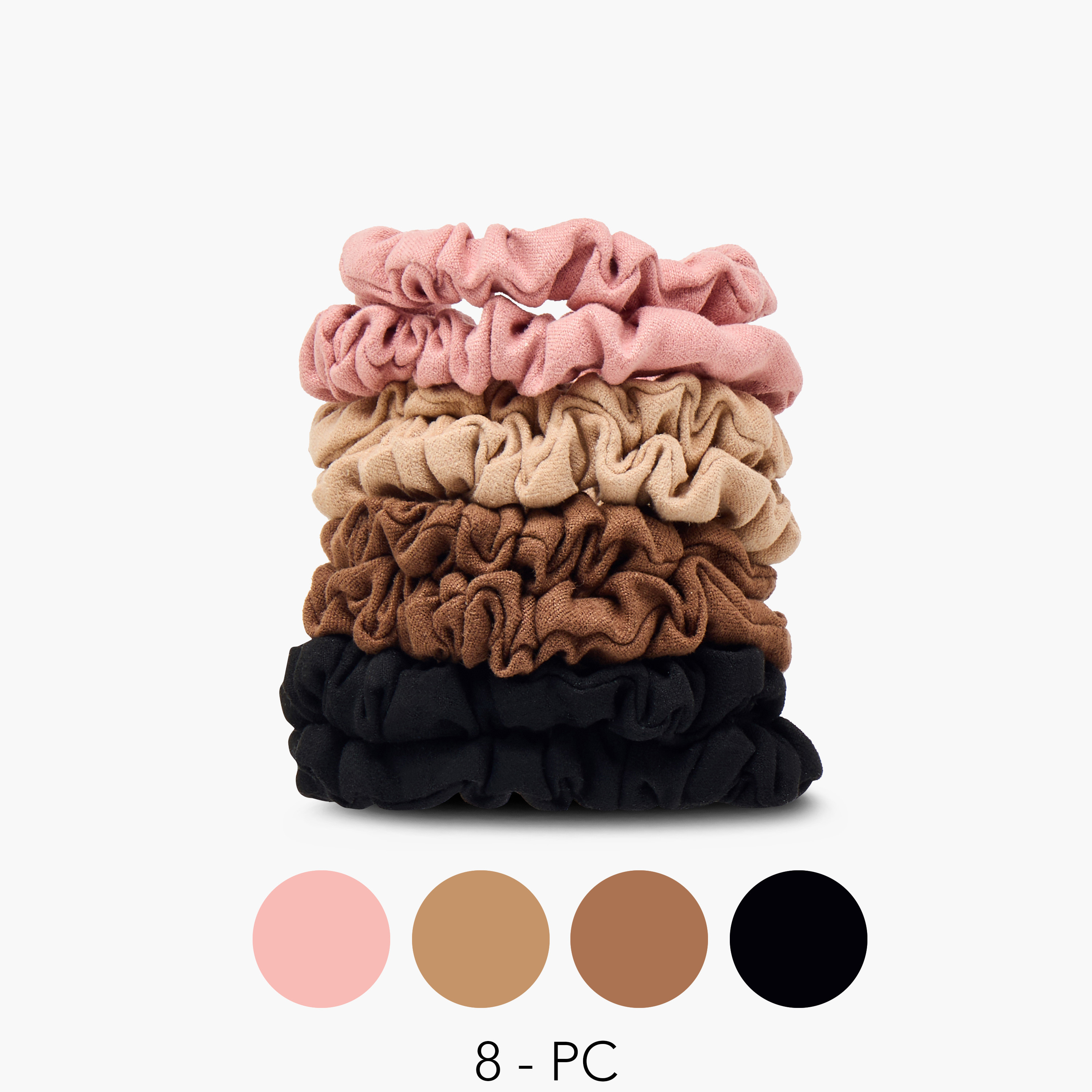 Set of 8 - Suede Textured Scrunchie-women-hairaccessories-scrunchies-image-1