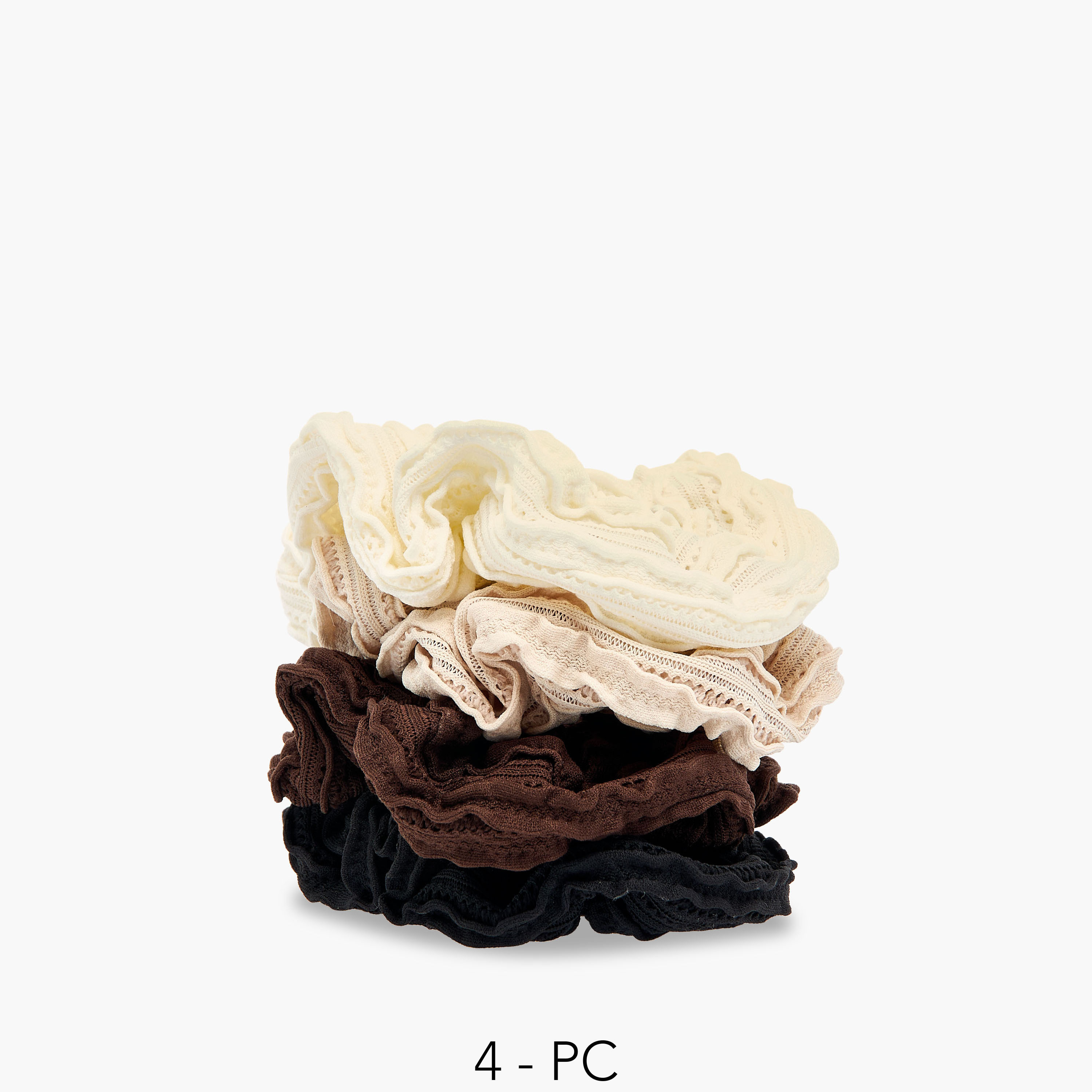 Set of 4 - Textured Hair Scrunchie-women-hairaccessories-scrunchies-image-1
