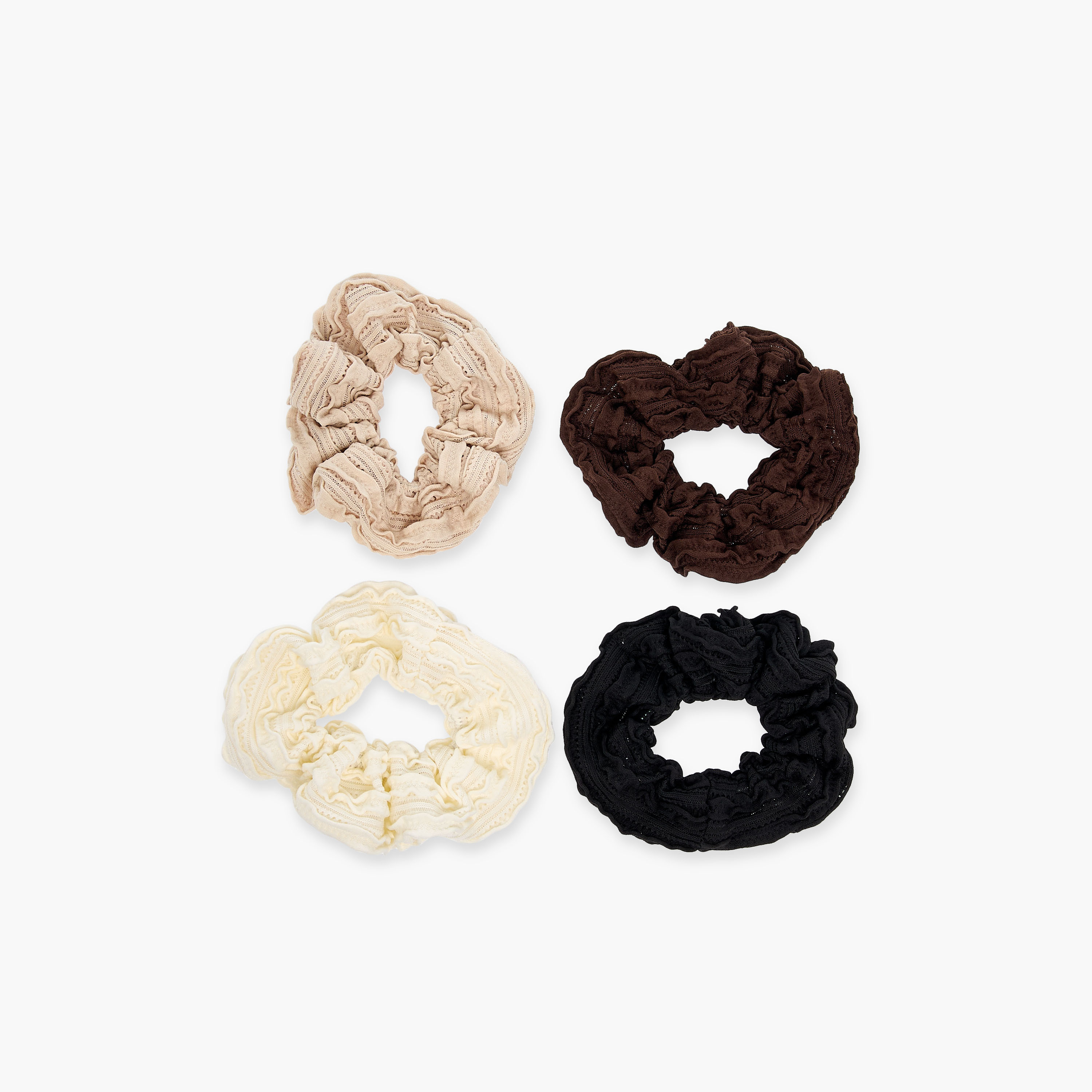 Set of 4 - Textured Hair Scrunchie-women-hairaccessories-scrunchies-image-4