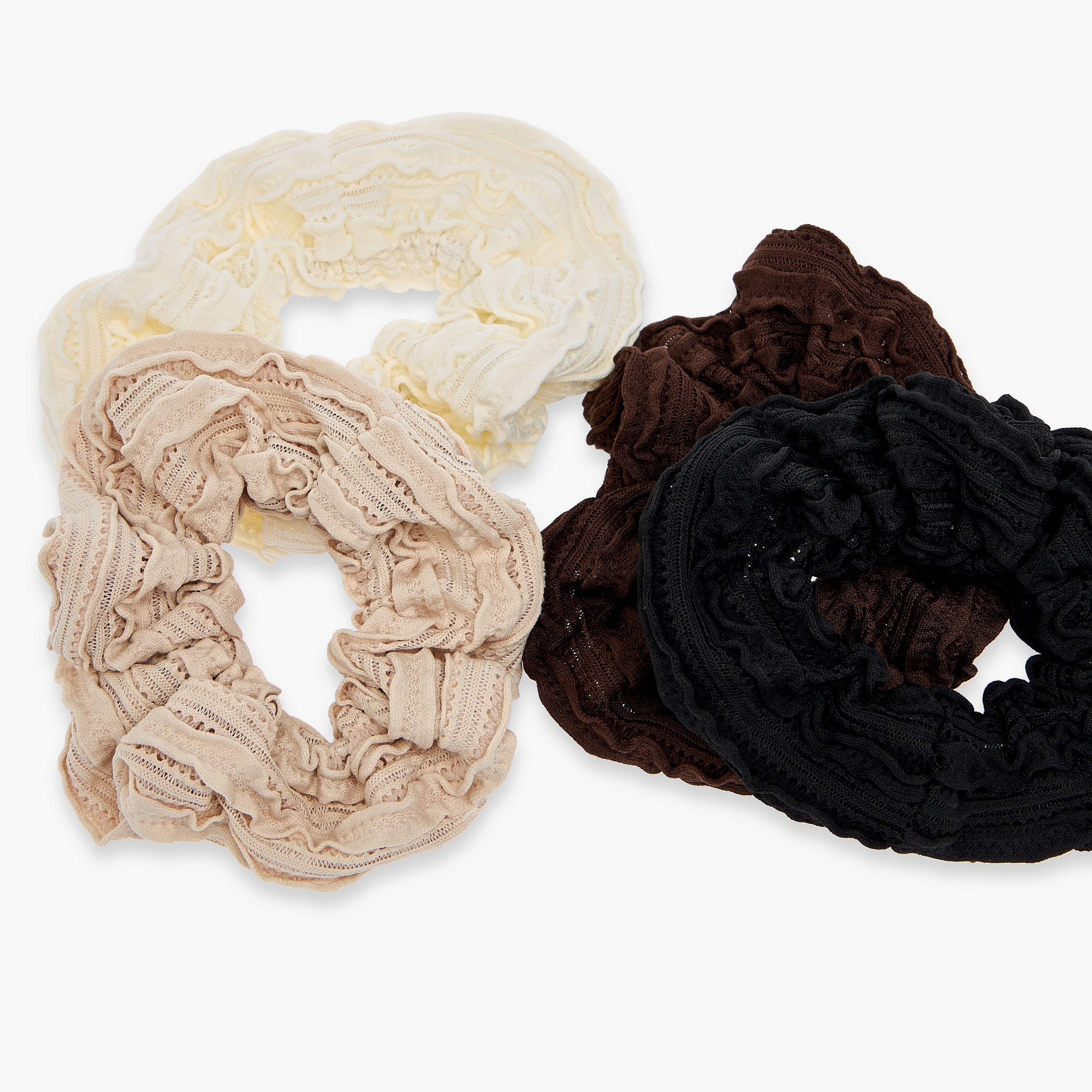 Set of 4 - Textured Hair Scrunchie-women-hairaccessories-scrunchies-image-5