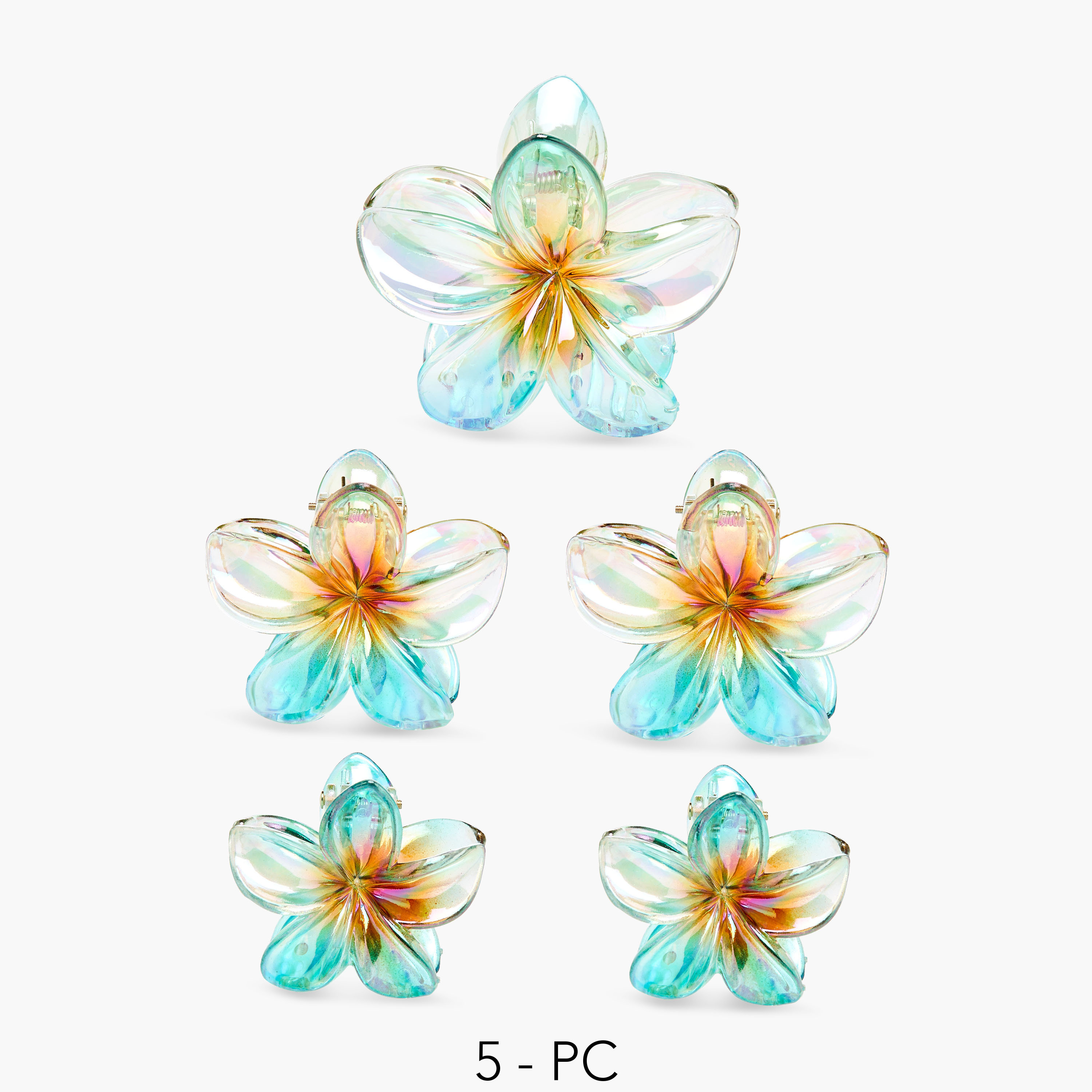 Set of 5 - Flower Hair Clamp-women-hairaccessories-clamps-image-1