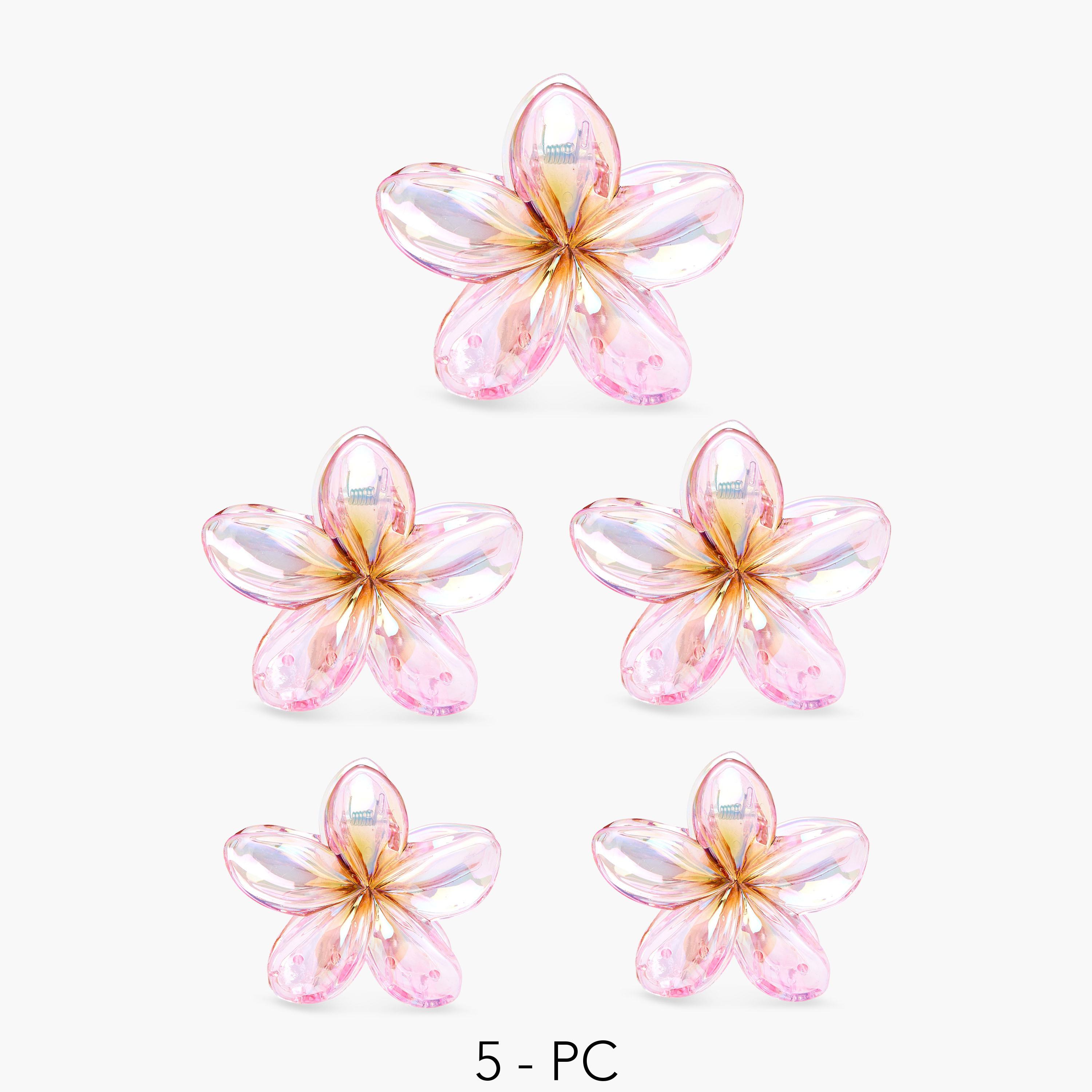 مشبك شعر على شكل زهرة - طقم 5 قطع-women-hairaccessories-clamps-image-1