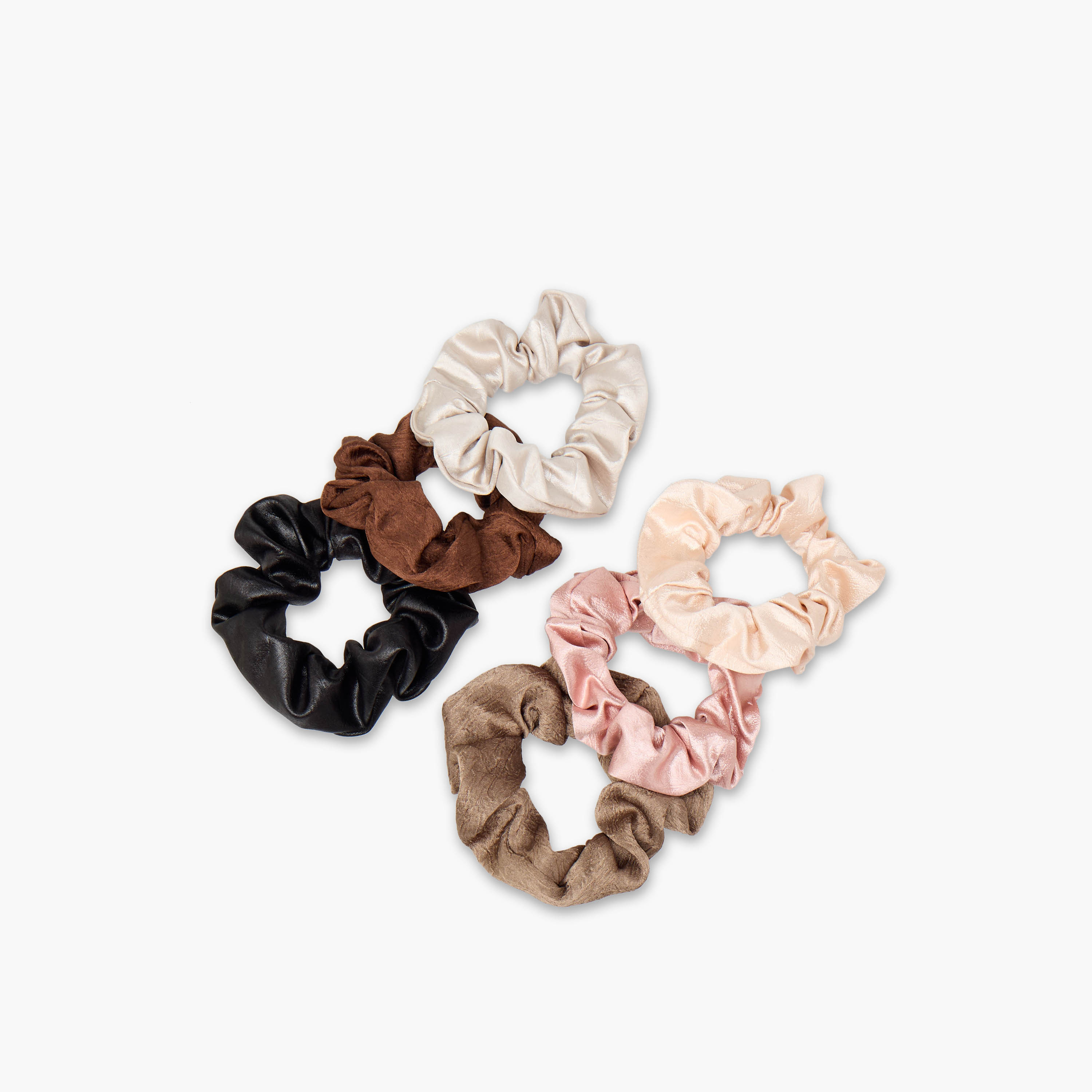 Set of 6 - Shiny Texture Scrunchie Pink-women-hairaccessories-scrunchies-image-3