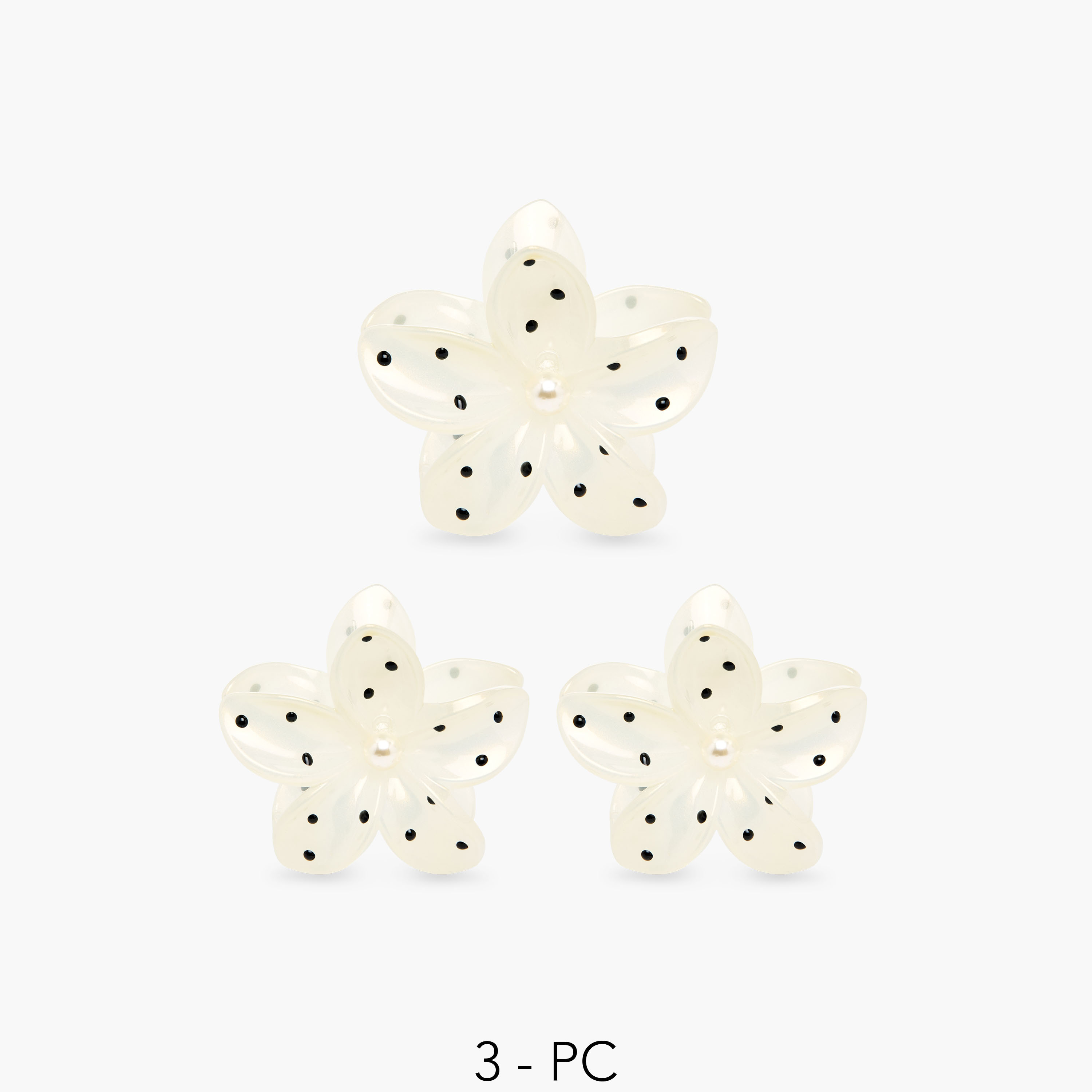 Set of 3 - Polka Dot Print Hair Clamp-women-hairaccessories-clamps-image-1
