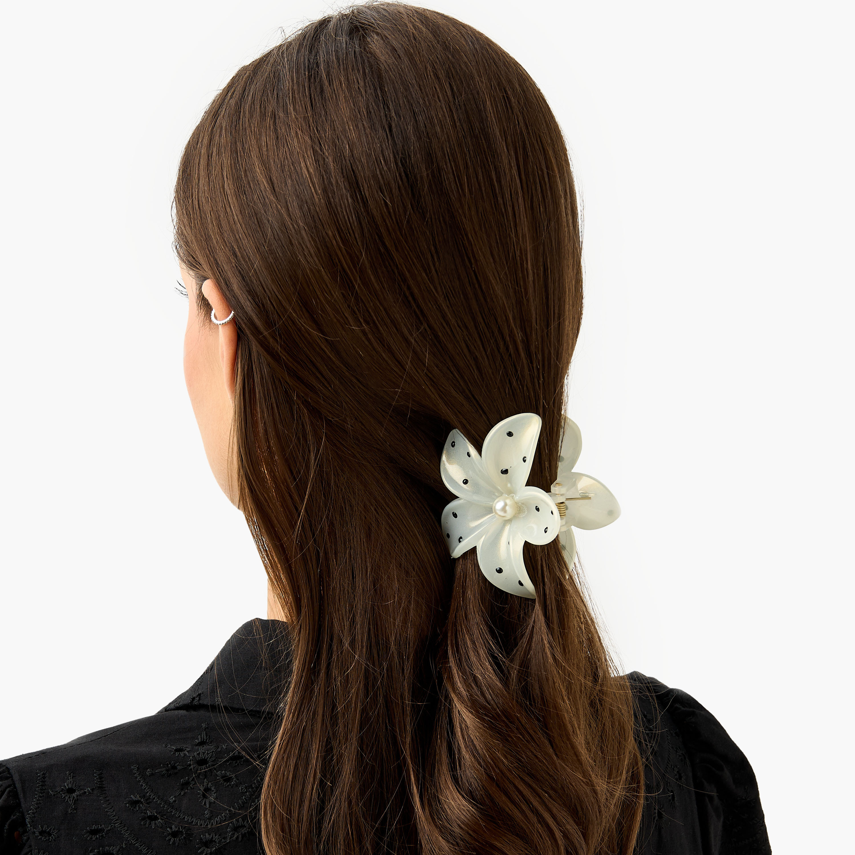 Set of 3 - Polka Dot Print Hair Clamp-women-hairaccessories-clamps-image-2