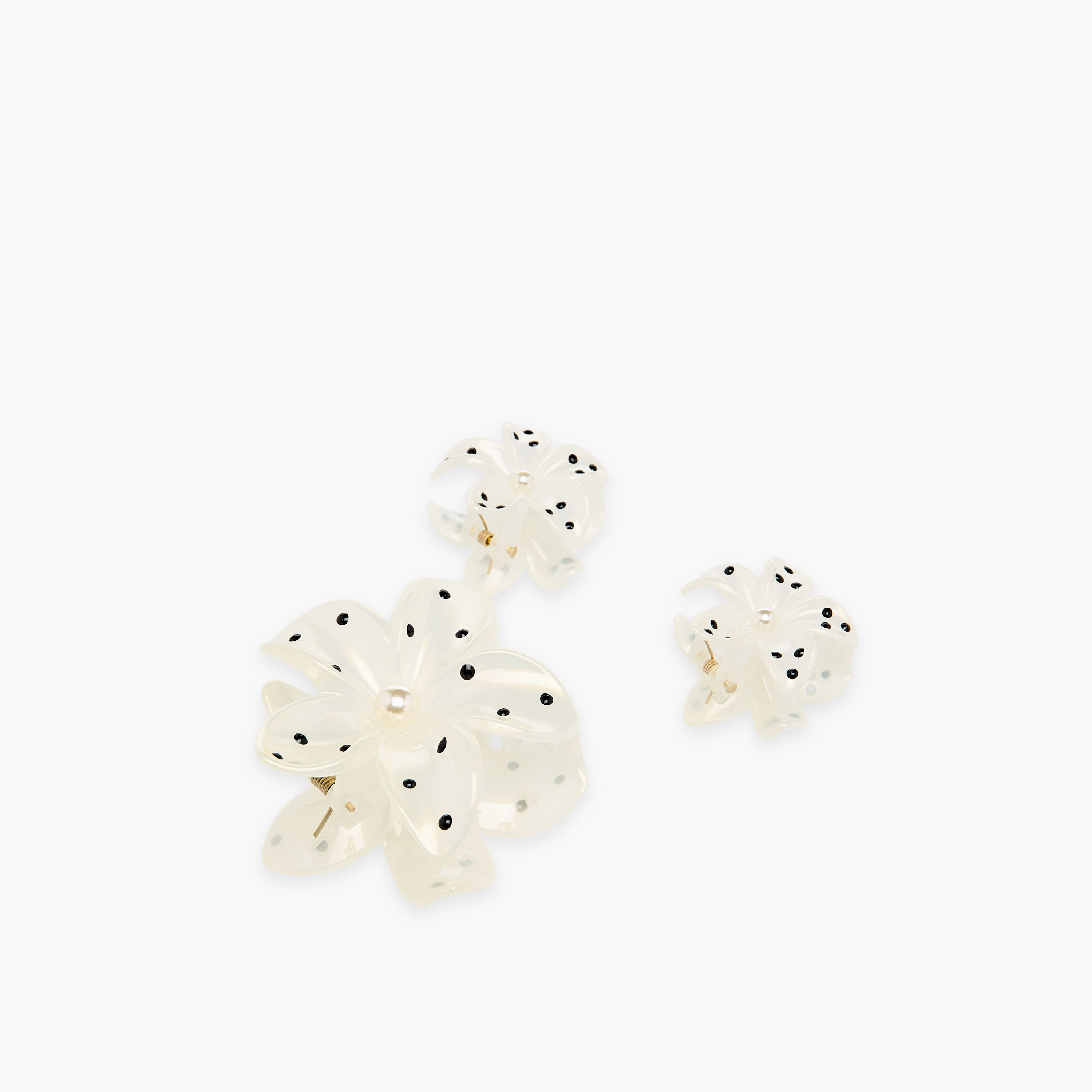 Set of 3 - Polka Dot Print Hair Clamp-women-hairaccessories-clamps-image-6