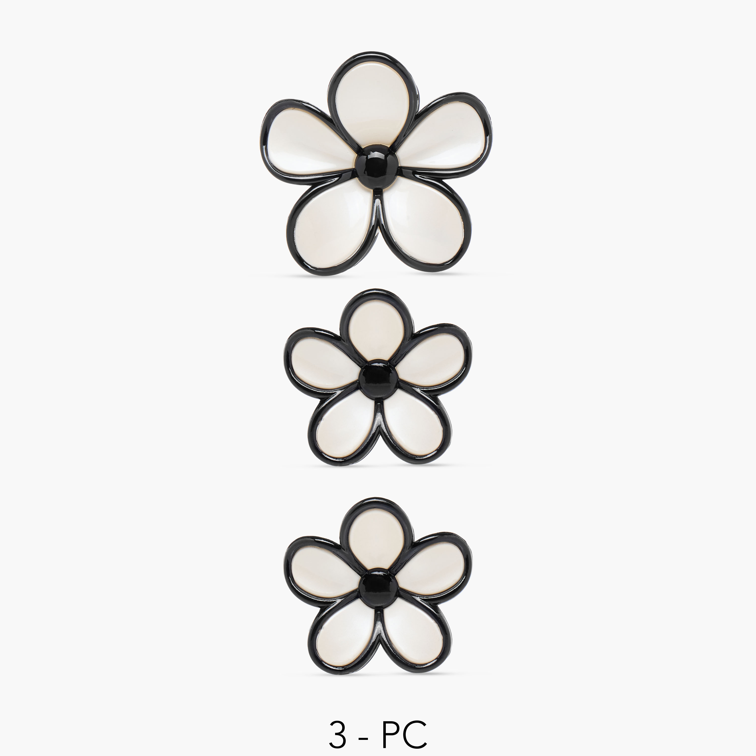 Set of 3 - Contrast Detail Floral Hair Clamp-women-hairaccessories-clamps-image-1
