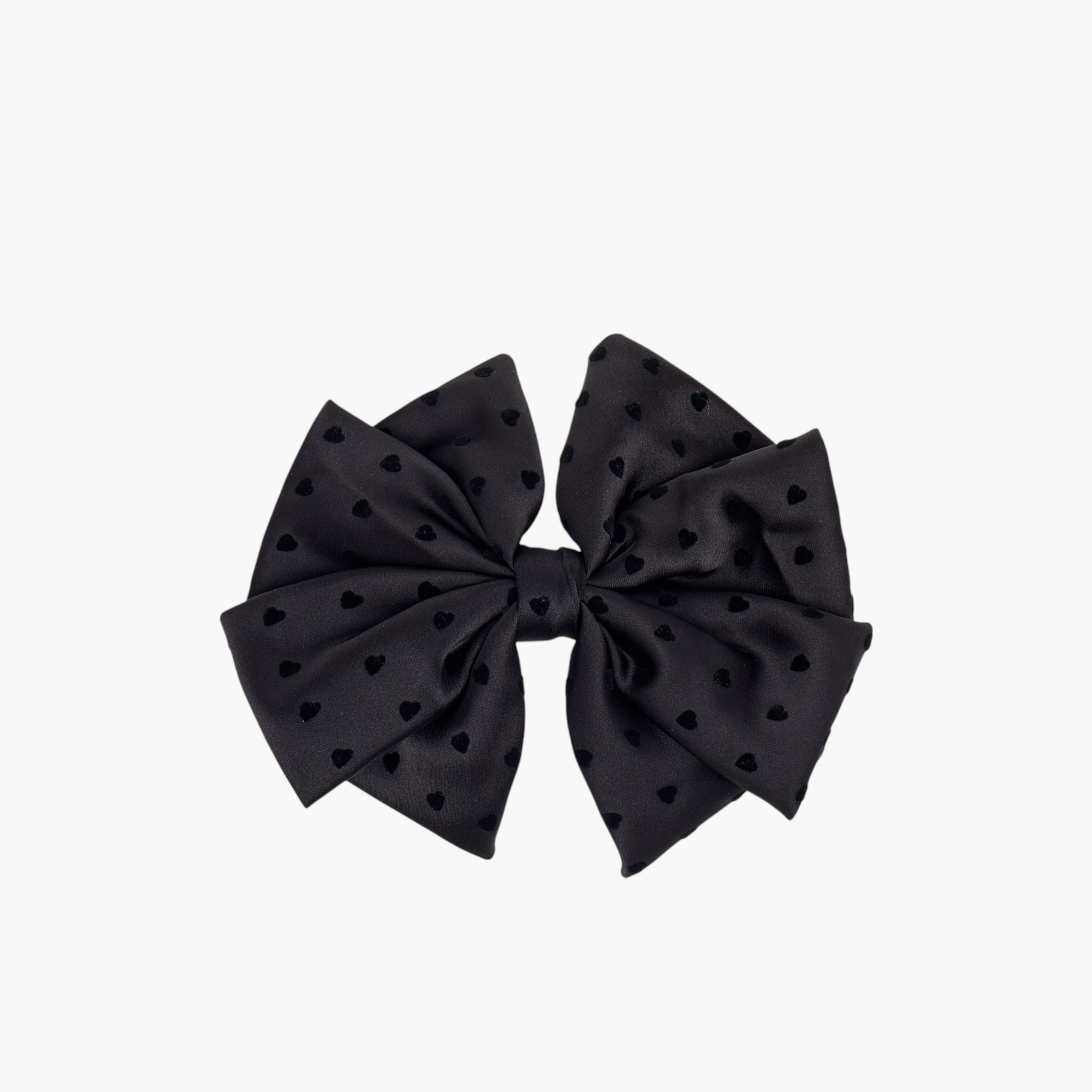 Heart Textured Bow Barrette Hair Clip-women-hairaccessories-clips-image-1