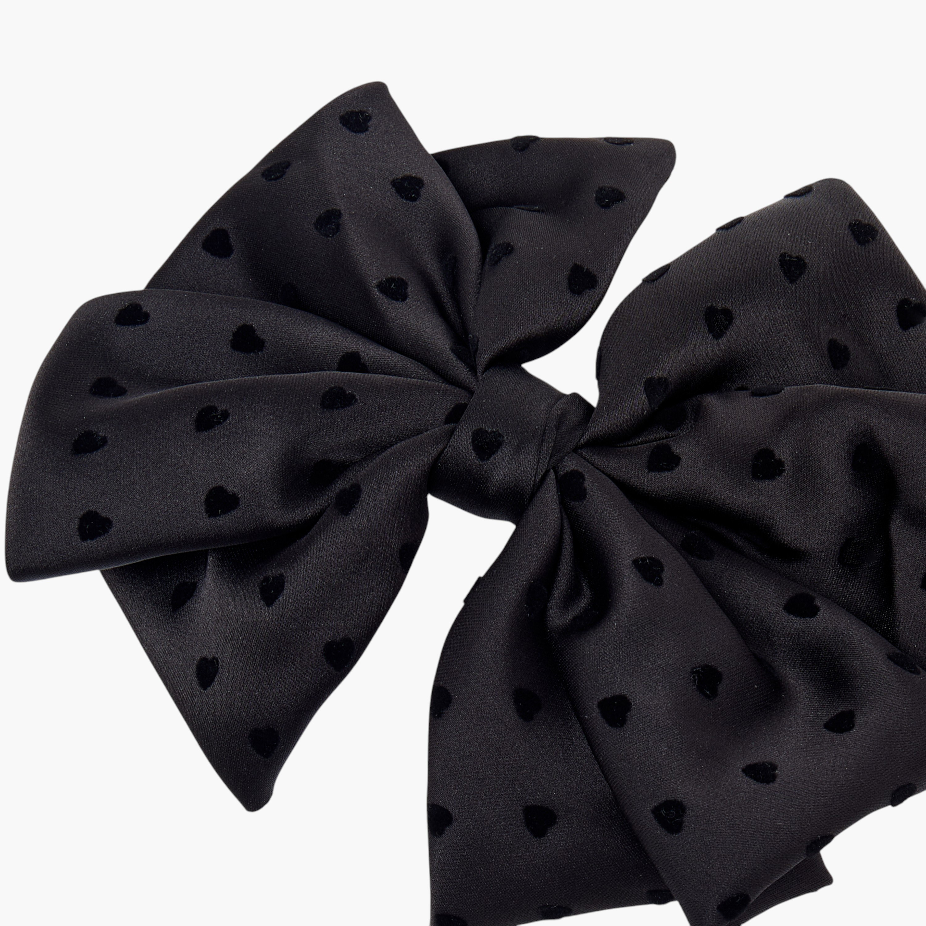 Heart Textured Bow Barrette Hair Clip-women-hairaccessories-clips-image-3