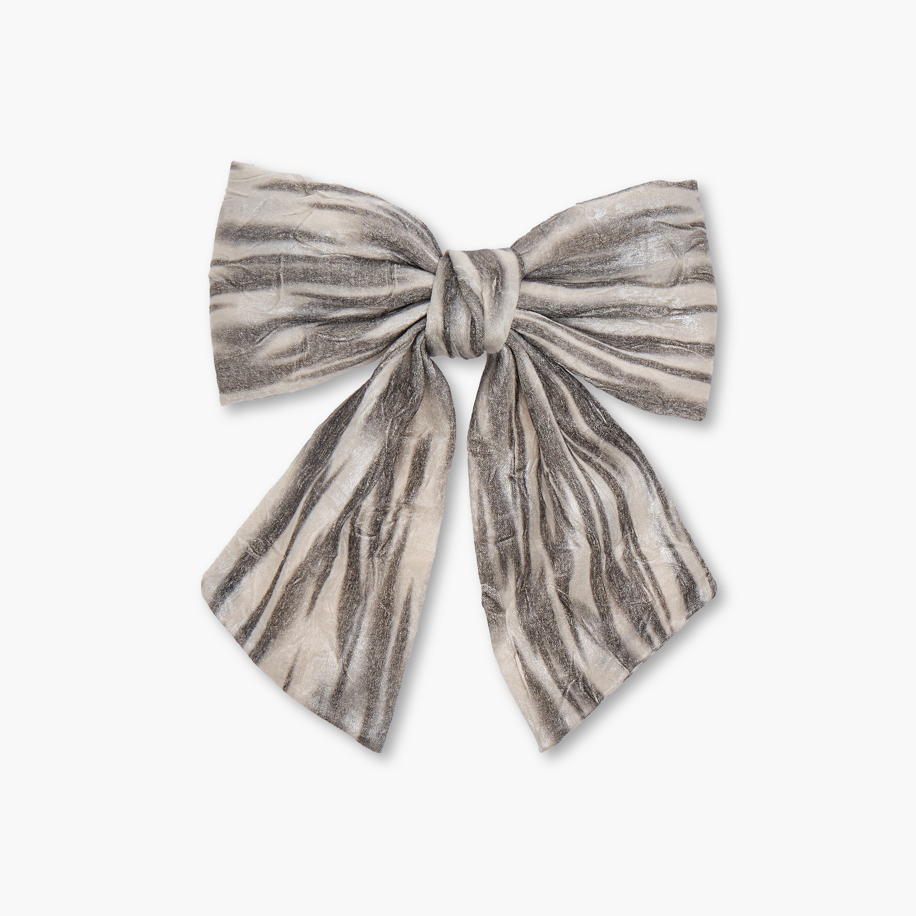مشبك شعر باريت بارز الملمس مقلّم بتصميم فيونكة-women-hairaccessories-image-1