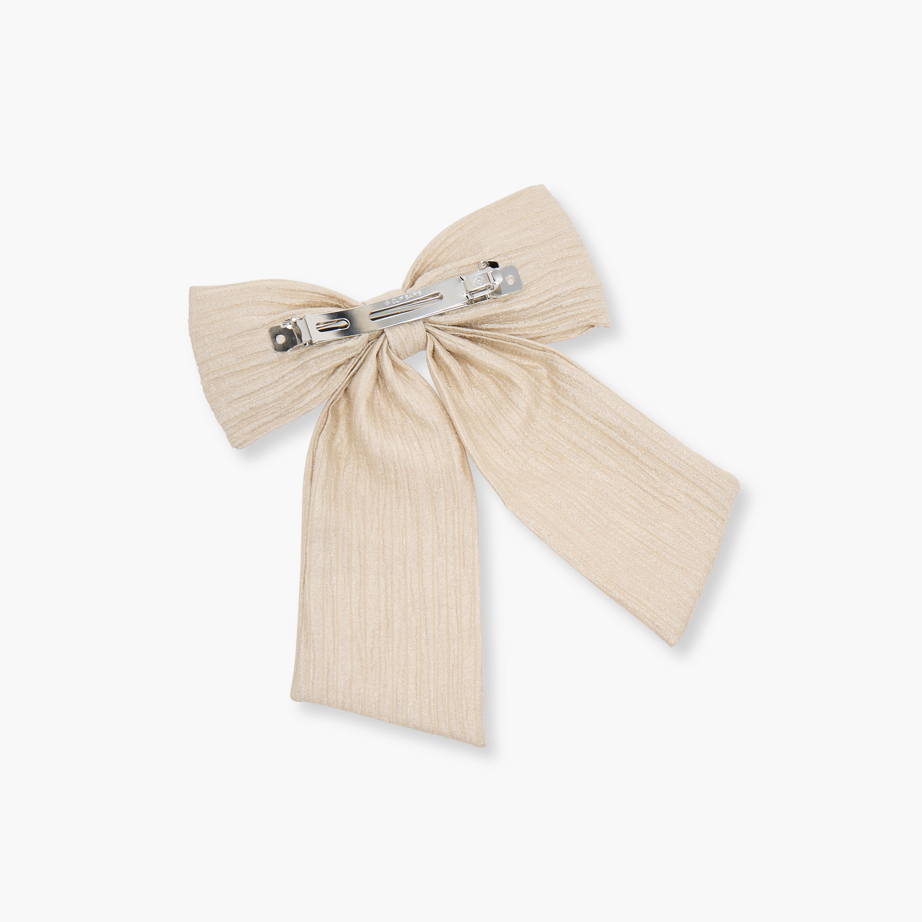 Textured Bow Barrette Hair Clip-women-hairaccessories-image-4