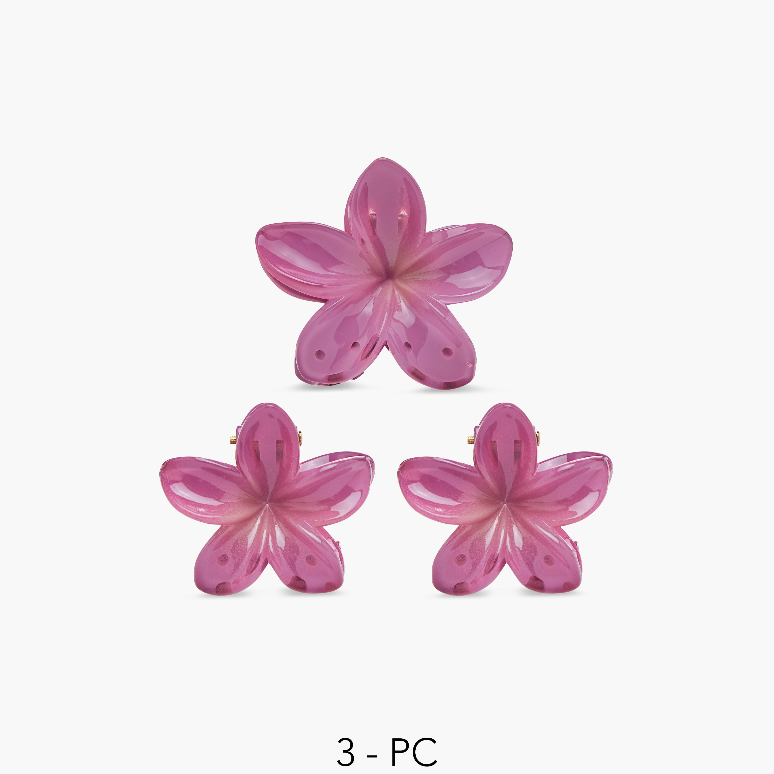 Set of 3 - Flower Hair Clamp-women-hairaccessories-clamps-image-1
