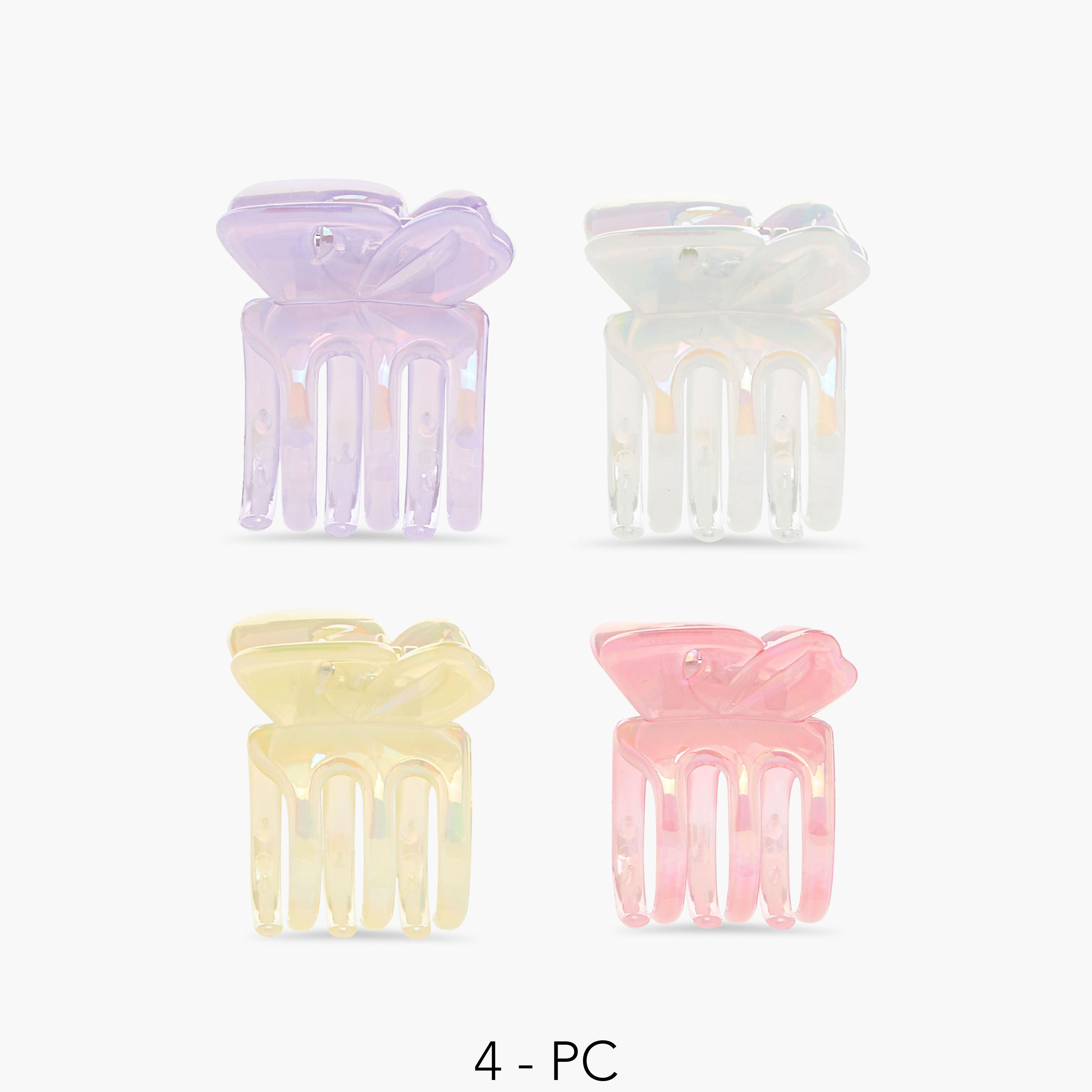 Set of 4 - Gloo Iridescent Butterfly Shape Hair Clamp-women-hairaccessories-clamps-image-1