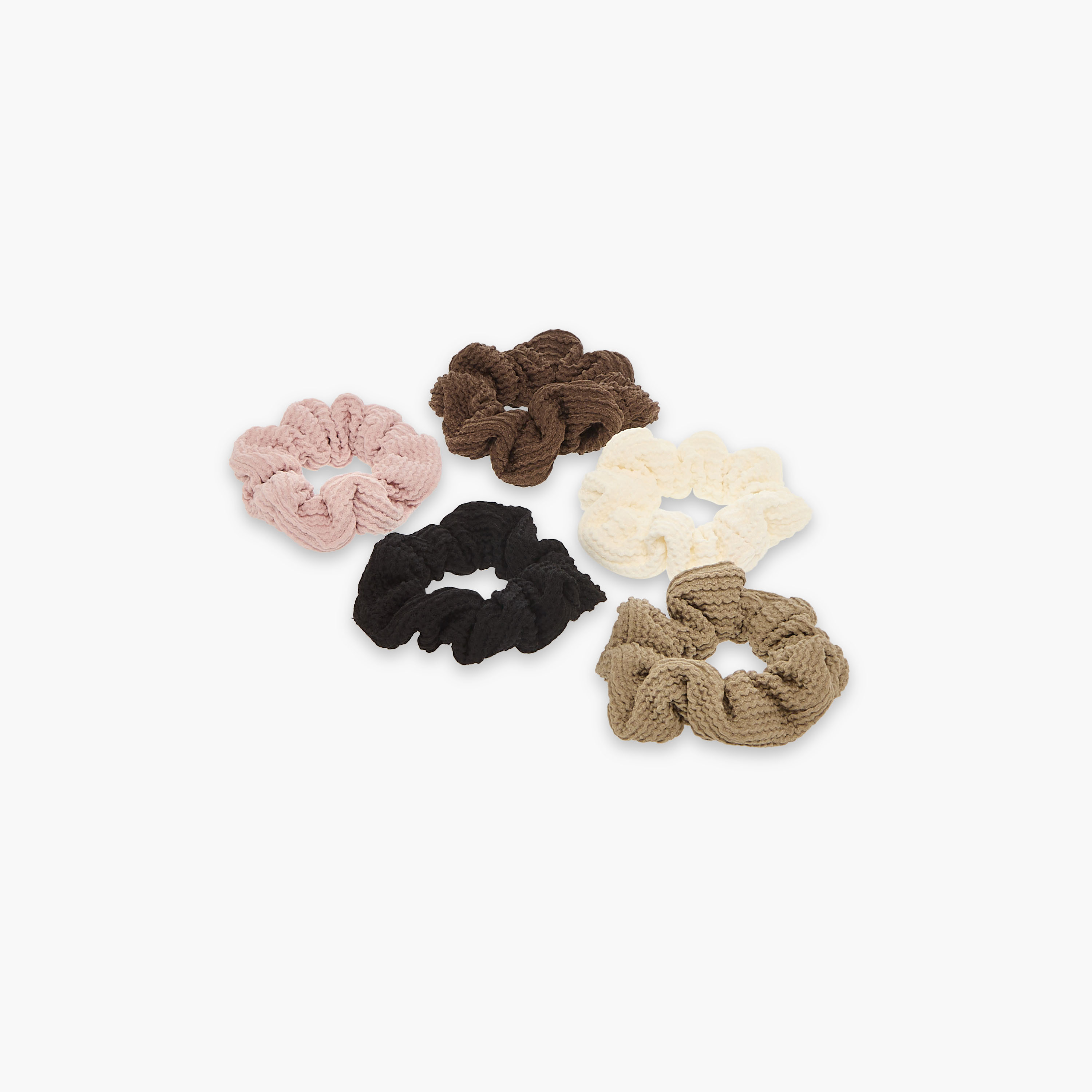 Set of 5 - Gloo Textured Scrunchie-women-hairaccessories-scrunchies-image-2