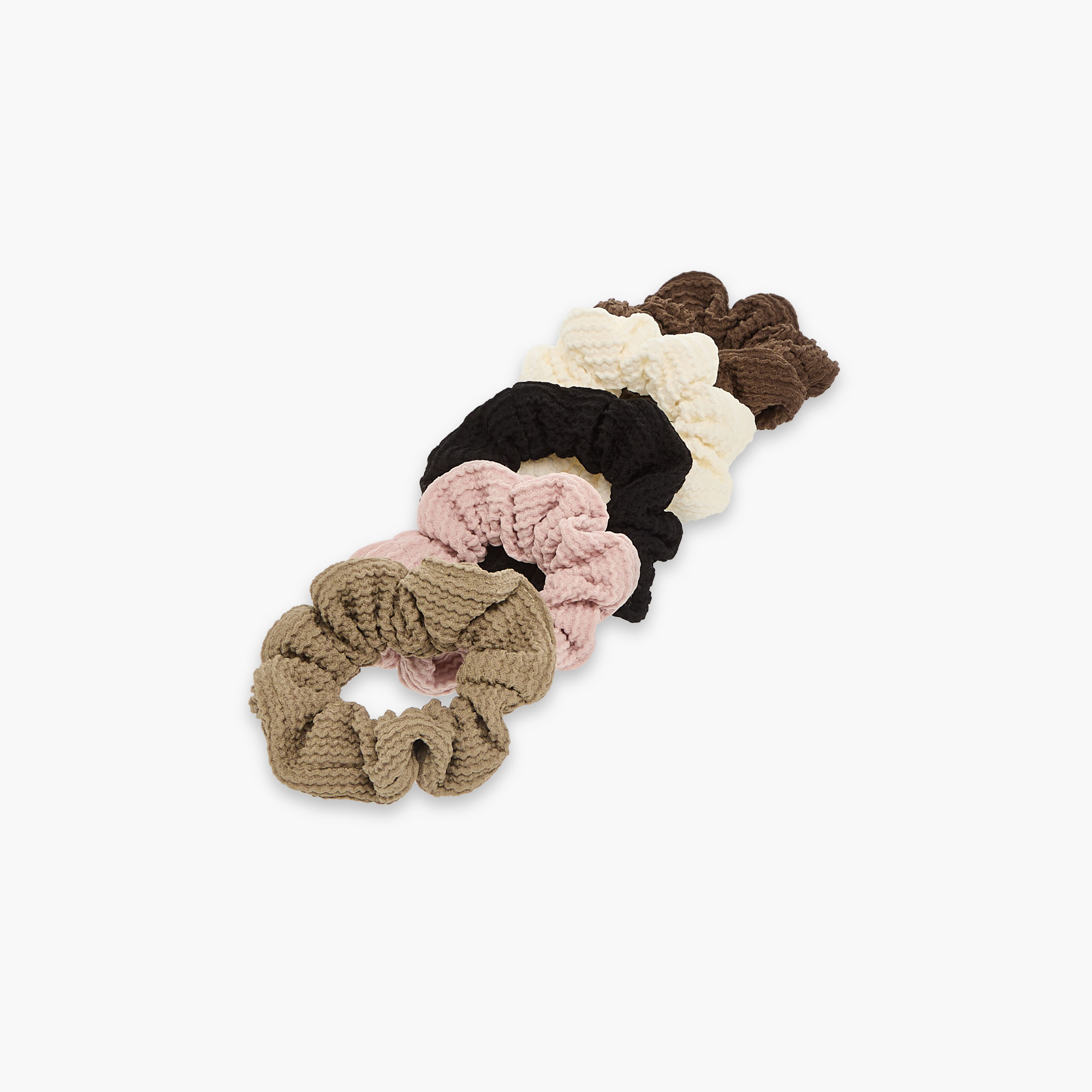 Set of 5 - Gloo Textured Scrunchie-women-hairaccessories-scrunchies-image-3
