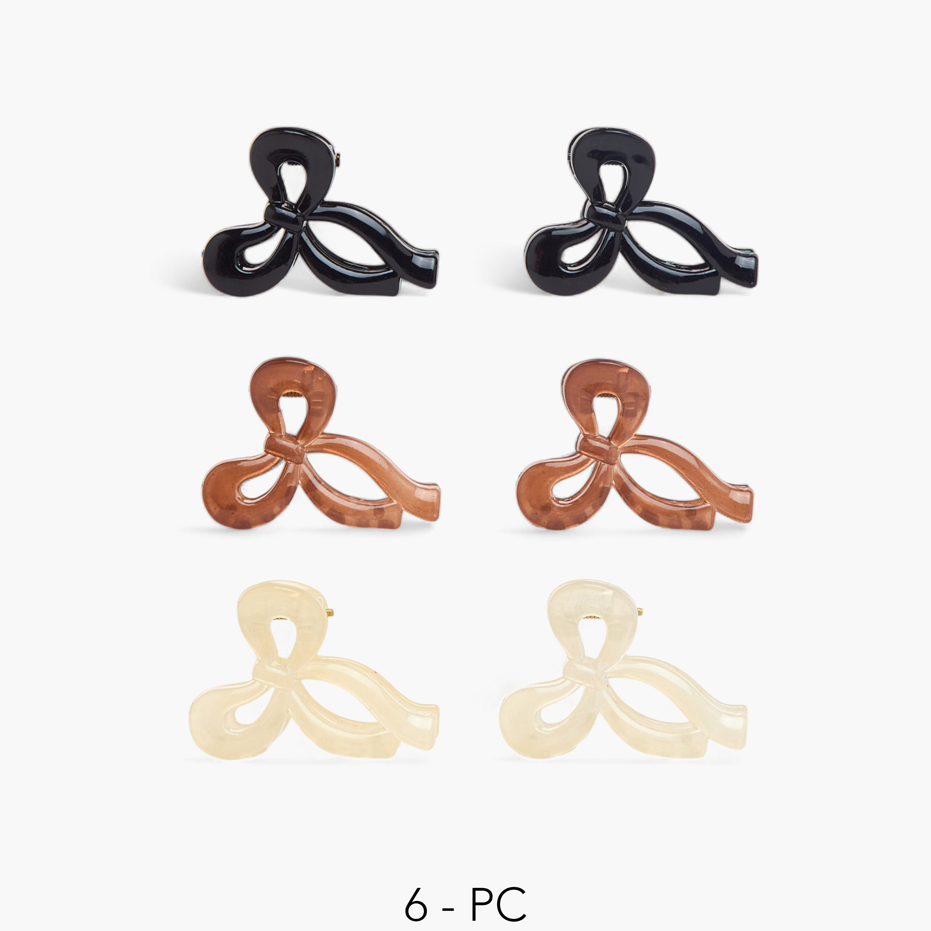 Set of 6 - Bow Hair Clamp-women-hairaccessories-clamps-image-1