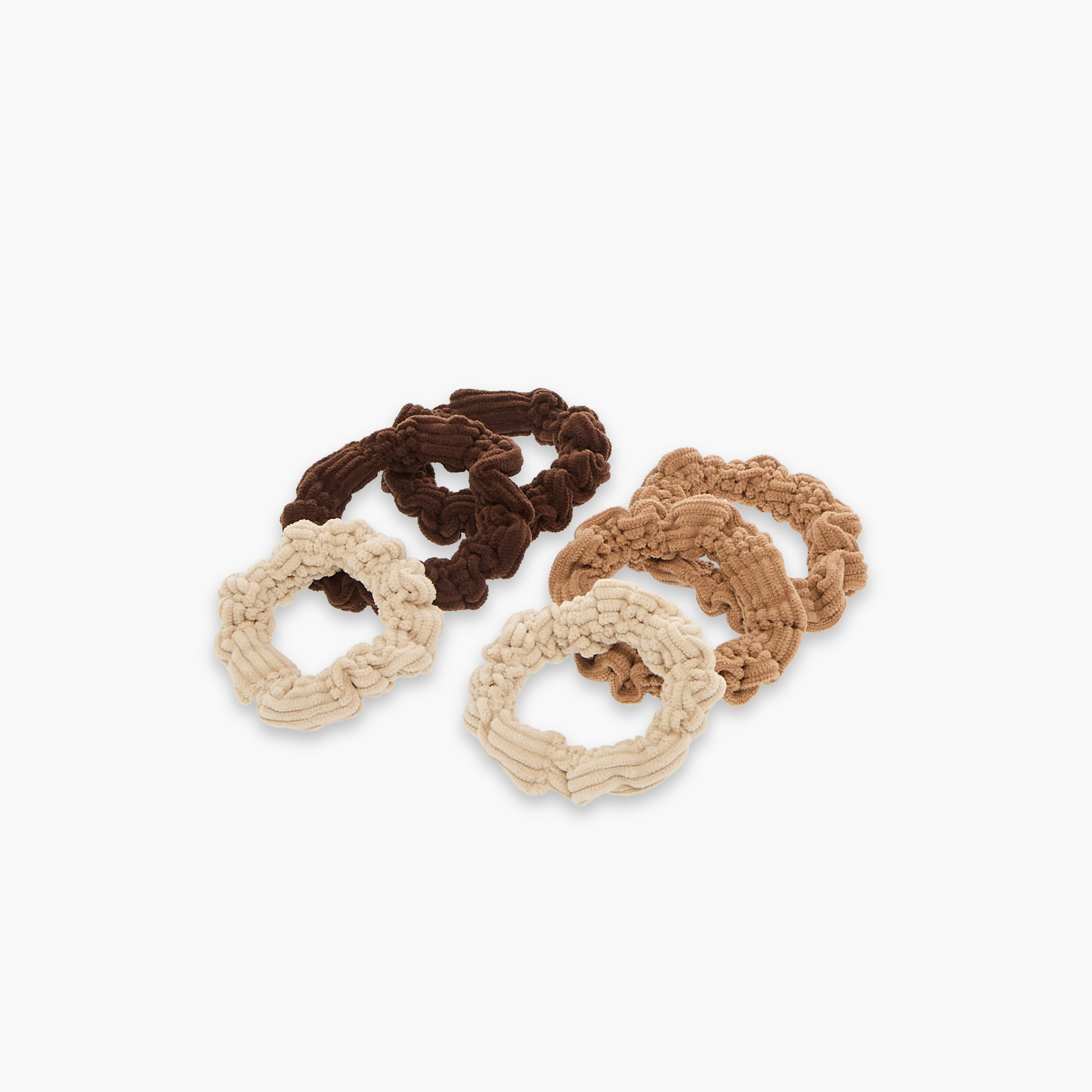ربطات سكرانشي صغيرة بارزة الملمس من جلو - طقم 6 قطع-women-hairaccessories-scrunchies-image-3