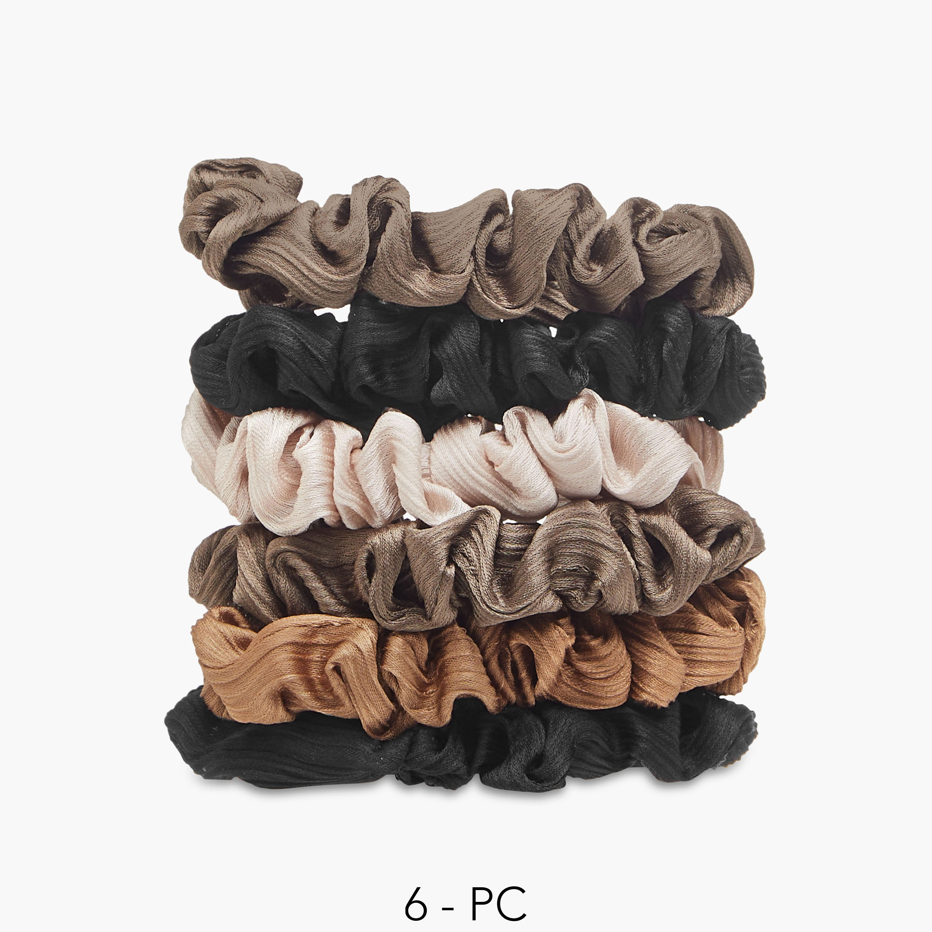 Set of 6 - Elasticated Hair Scrunchie-women-hairaccessories-scrunchies-image-1
