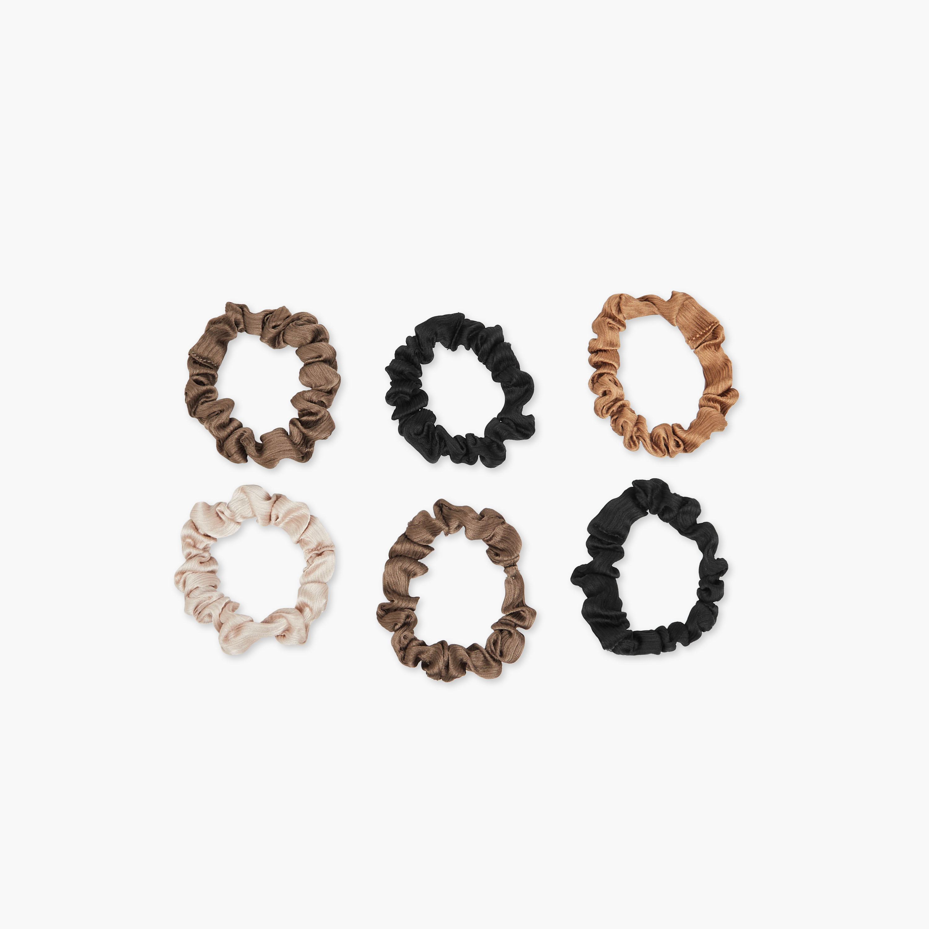 Set of 6 - Elasticated Hair Scrunchie-women-hairaccessories-scrunchies-image-3