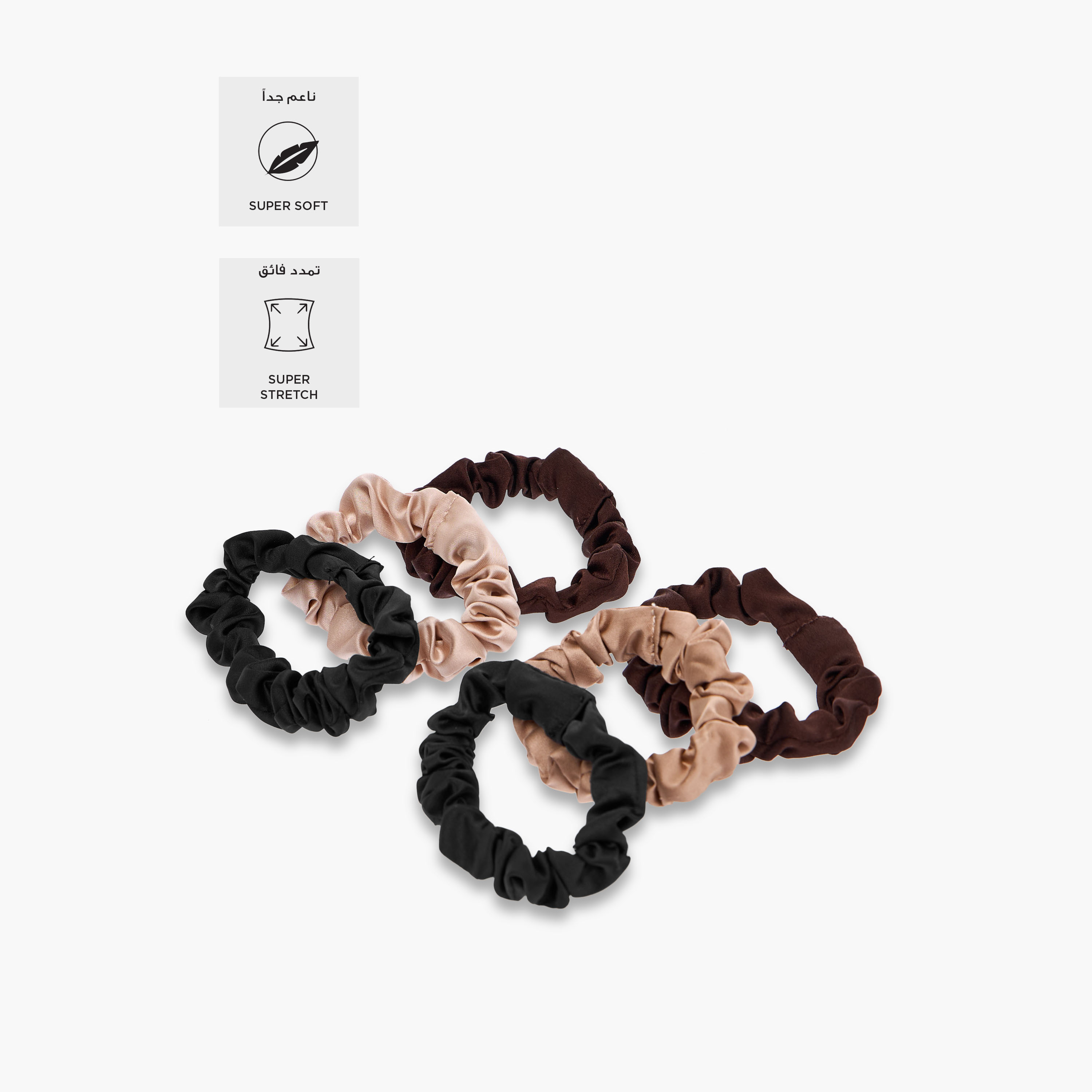 Set of 6 - Gloo Assorted Hair Scrunchie-women-hairaccessories-scrunchies-image-2