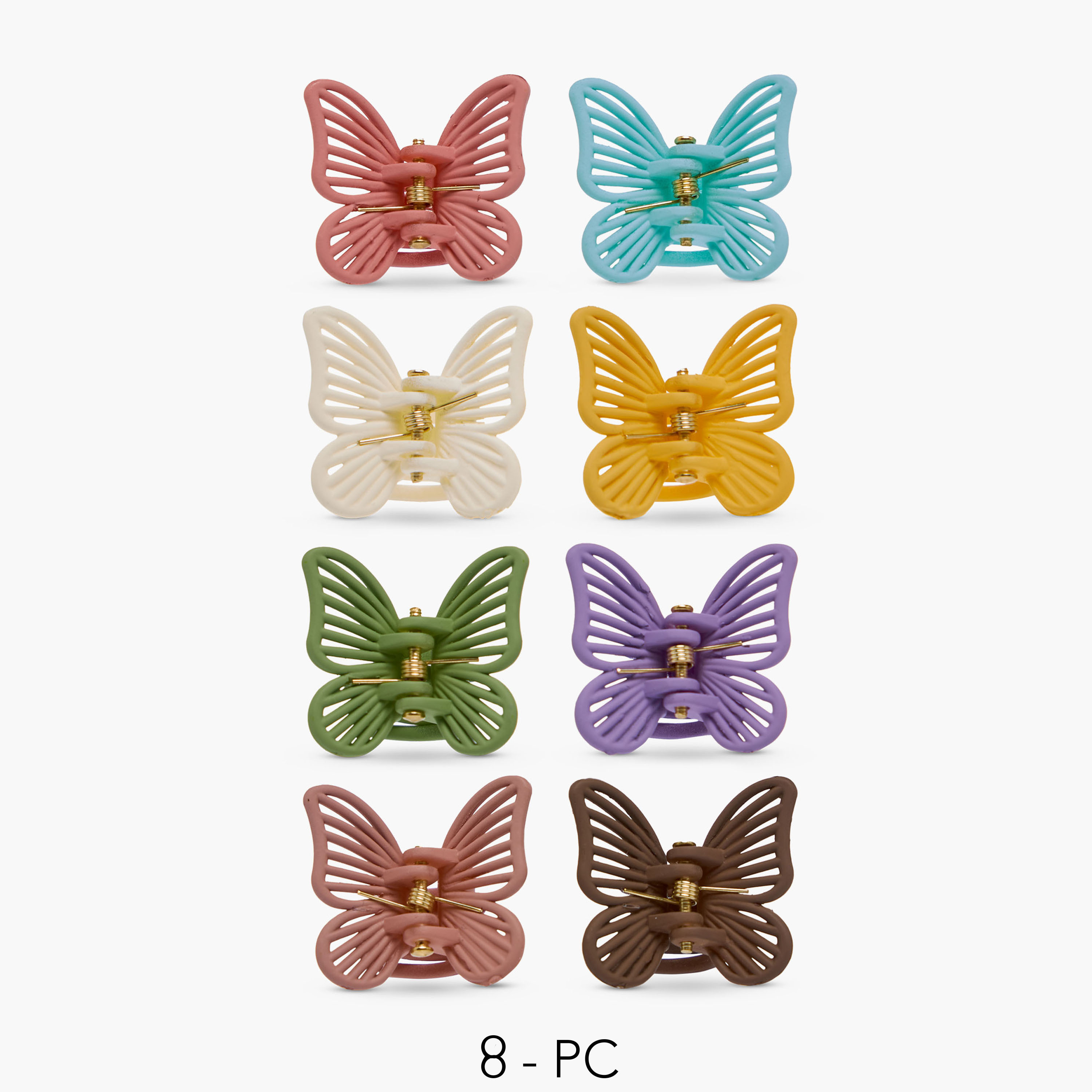 مشبك شعر على شكل فراشة - طقم 8 قطع-women-hairaccessories-clamps-image-1