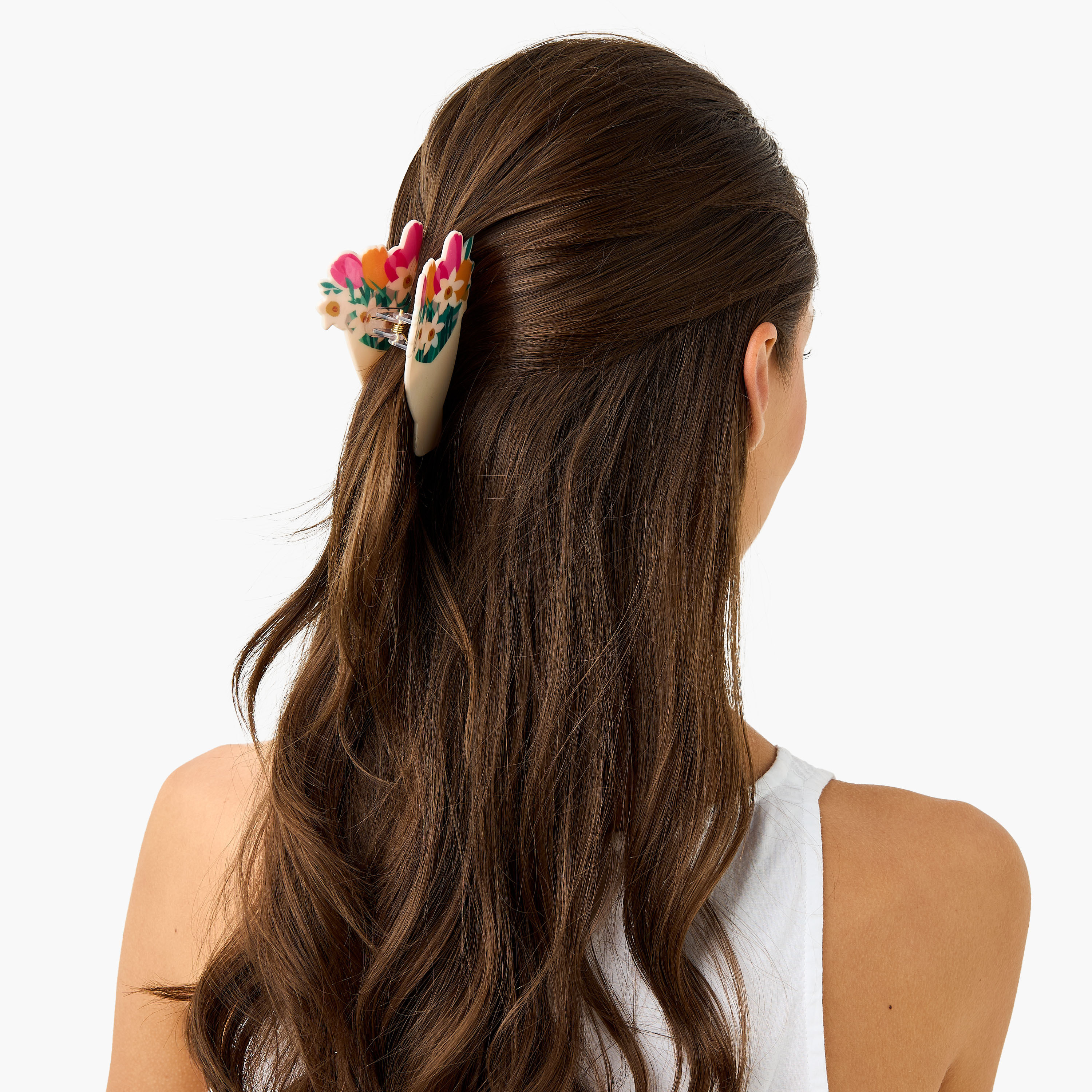 Flower Print Hair Clamp-women-hairaccessories-clamps-image-2