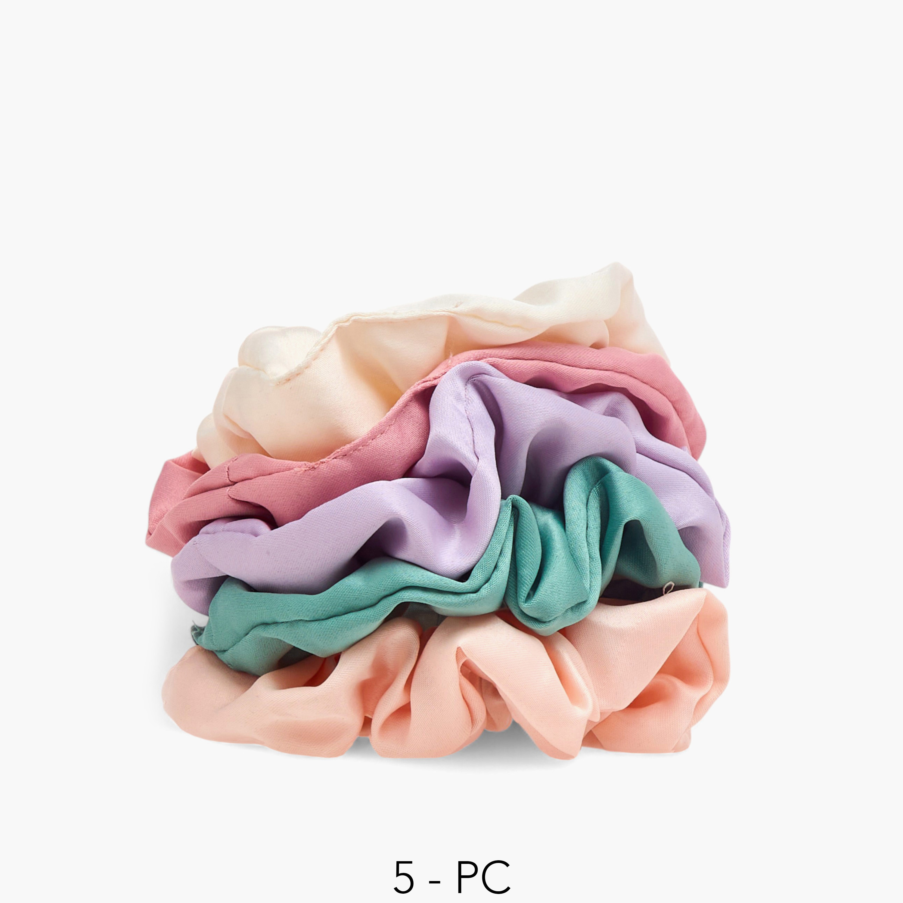 Set of 5 - Gloo Satin Hair Scrunchie-women-hairaccessories-image-1