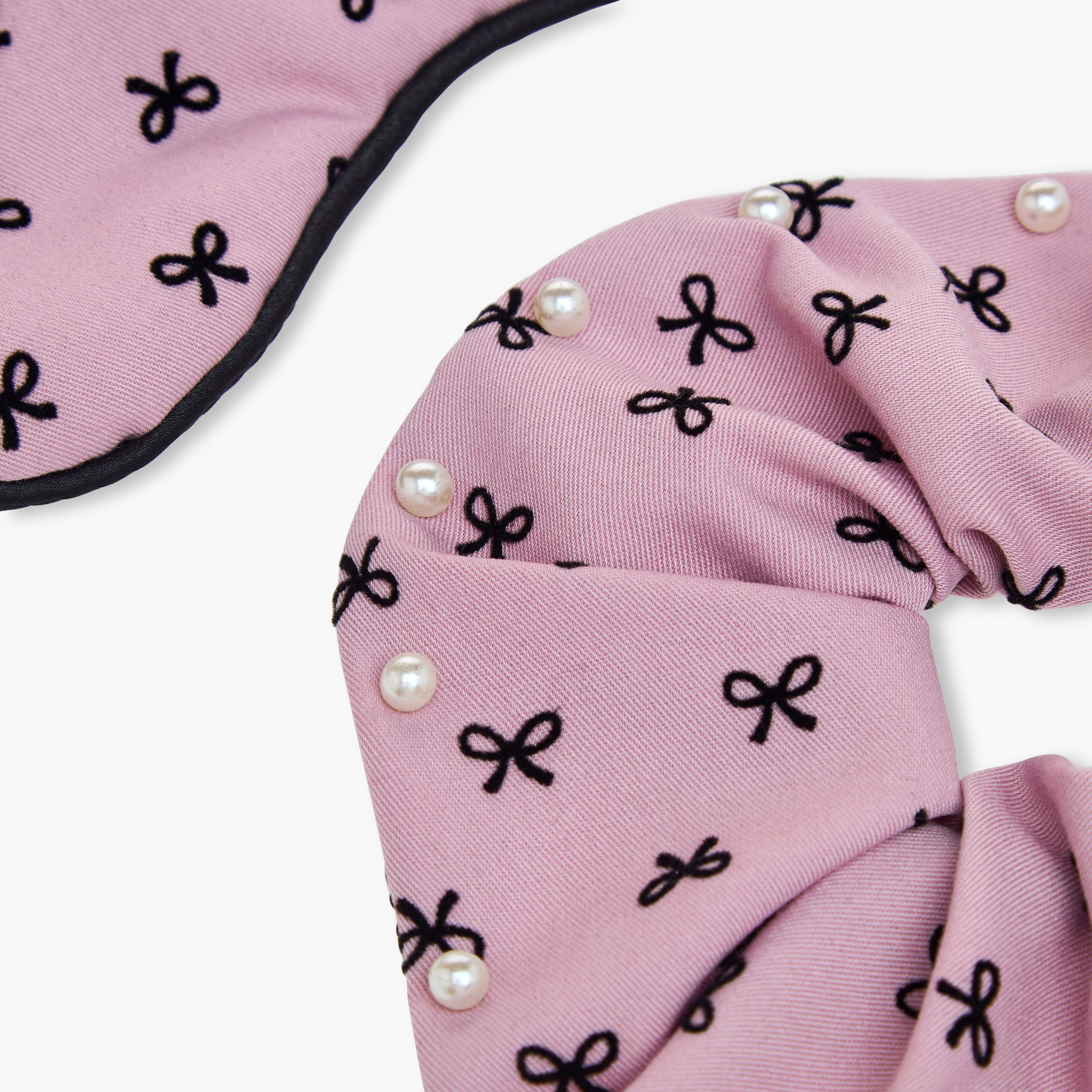 Gloo Bow Print Eye Mask and Hair Scrunchie Set-women-hairaccessories-image-4