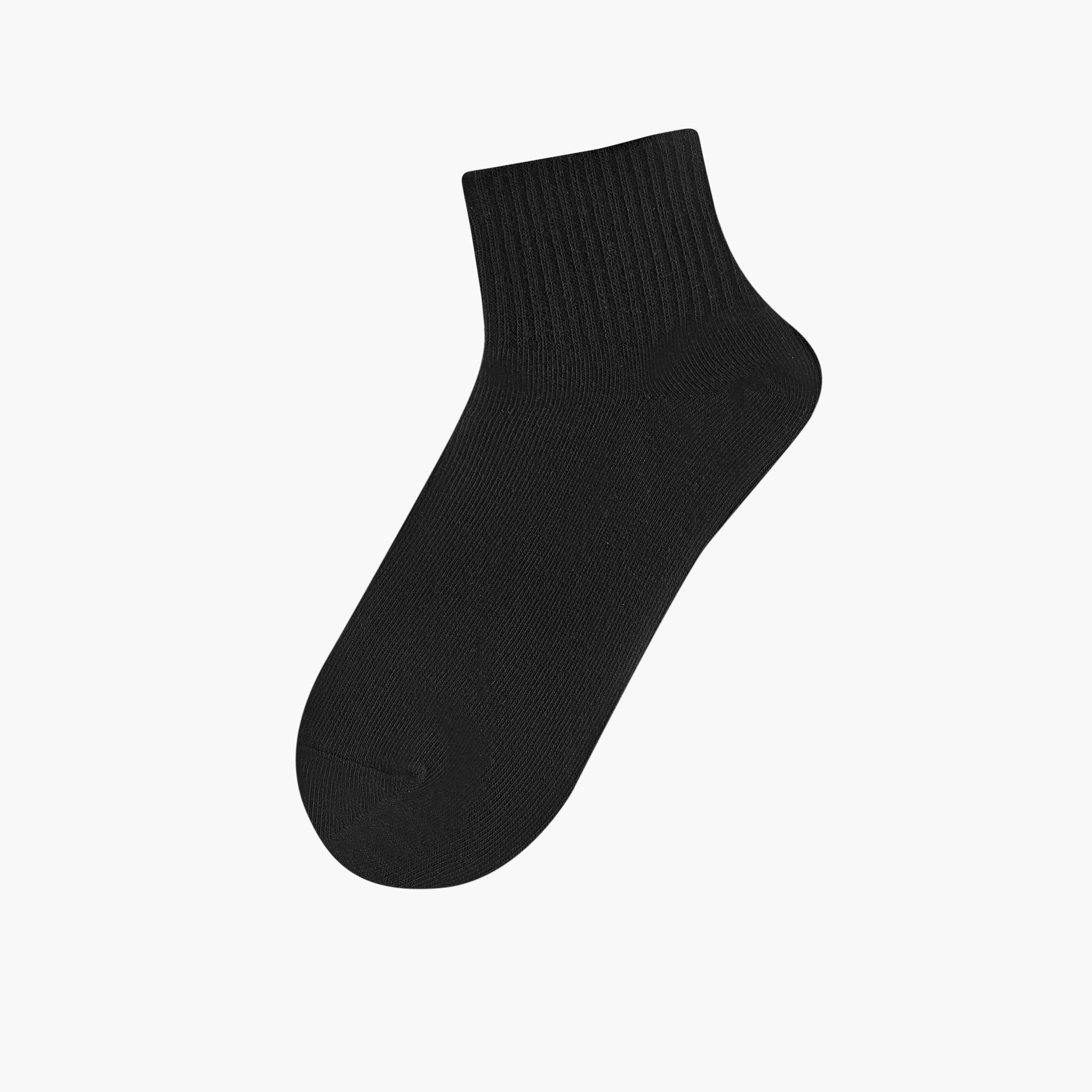 Set of 5 - RIB QTR CREW Socks with Antibacterial Protection-women-socksandstockings-image-2