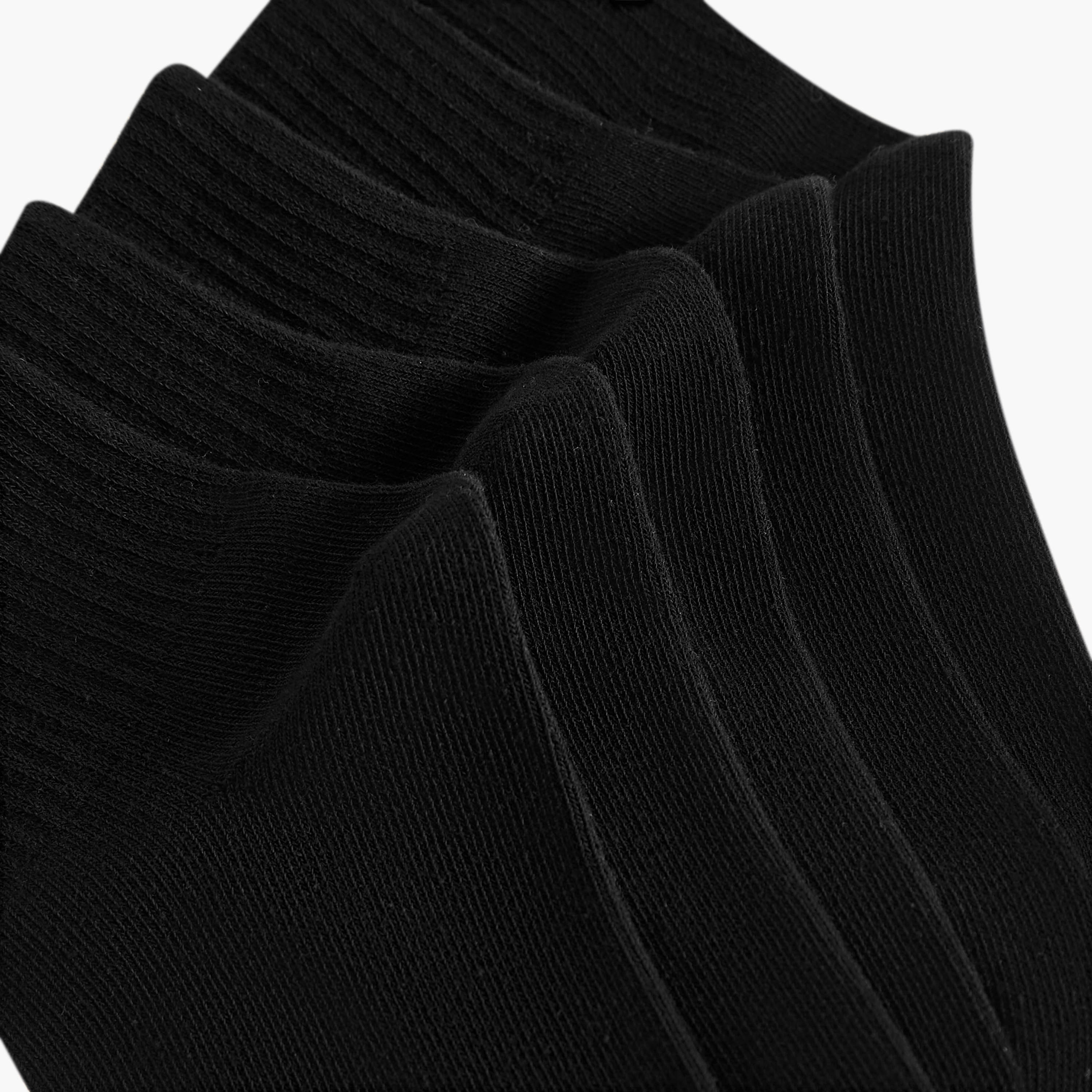 Set of 5 - RIB QTR CREW Socks with Antibacterial Protection-women-socksandstockings-image-4