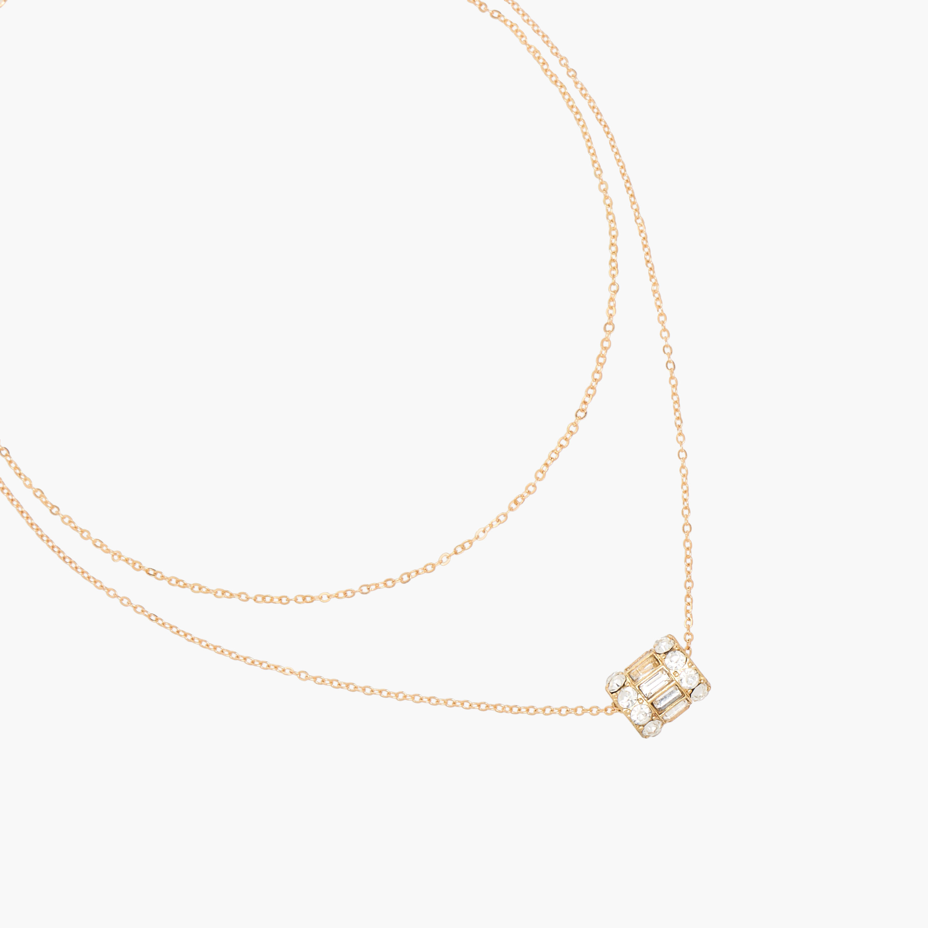 Gloo Metallic Layered Necklace with Spinner Pendant-women-watchesandjewellery-jewellery-necklacesandpendants-image-2