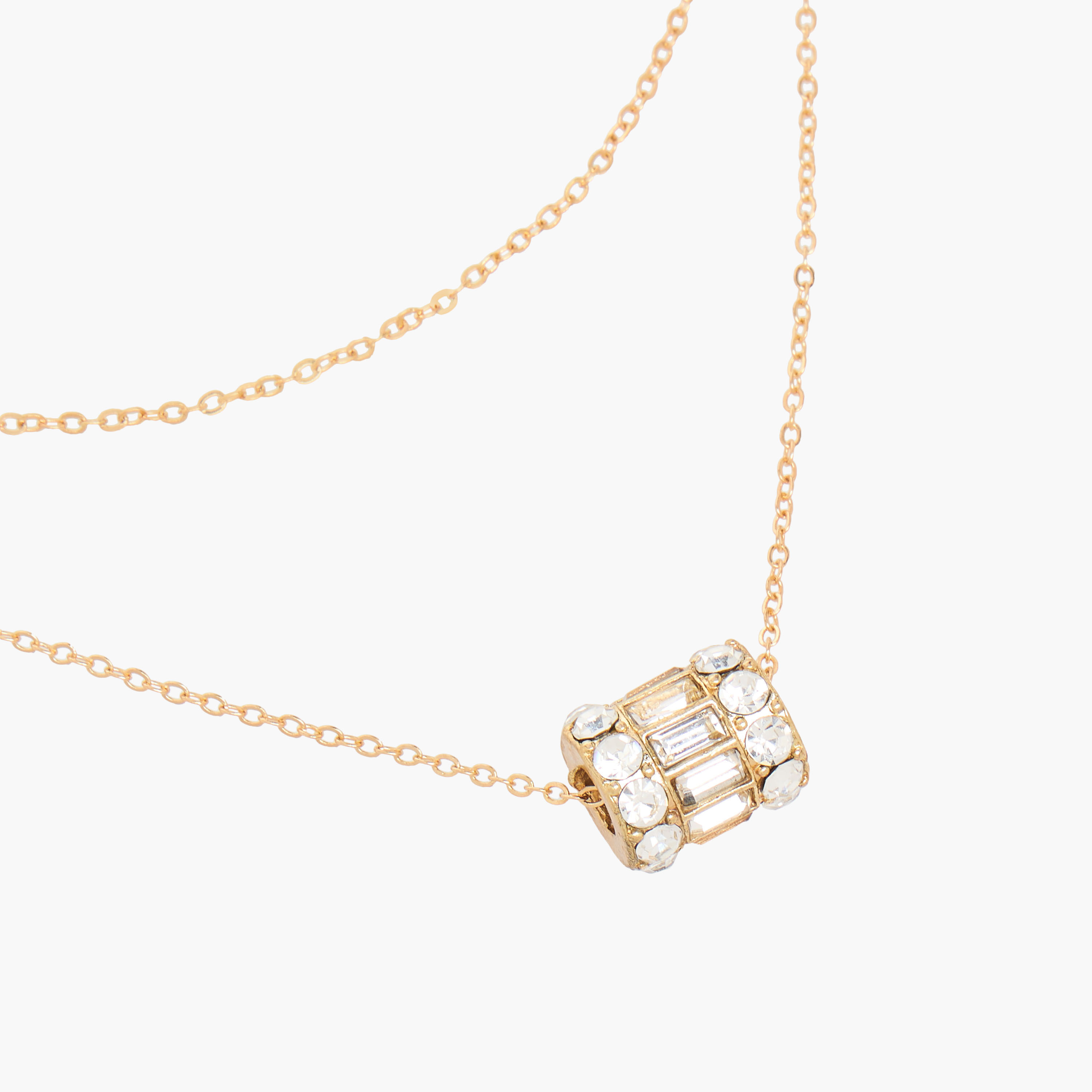 Gloo Metallic Layered Necklace with Spinner Pendant-women-watchesandjewellery-jewellery-necklacesandpendants-image-3
