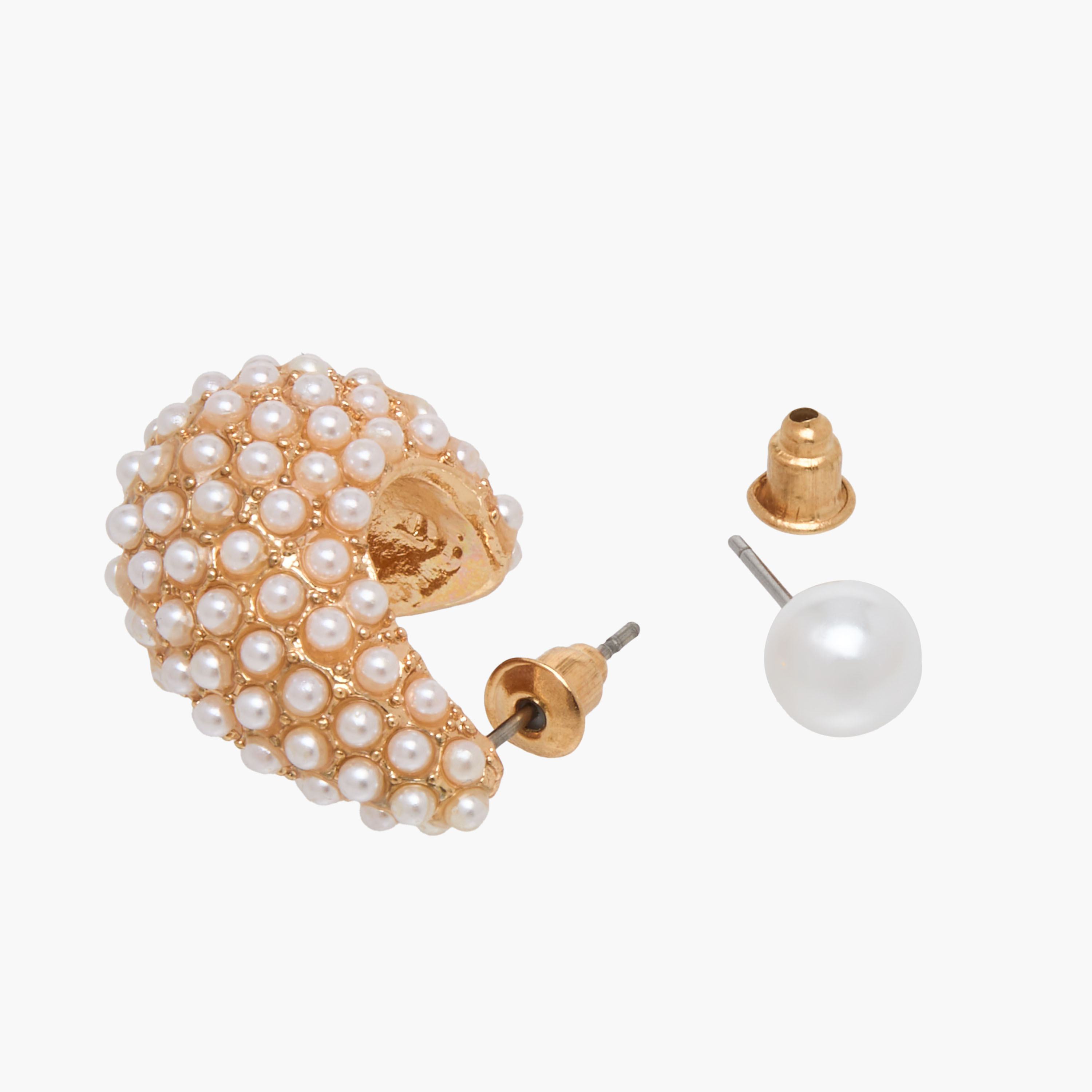 Set of 2 - Gloo Pearl Embellished Earrings with Pushback Closure-women-watchesandjewellery-jewellery-earrings-image-4