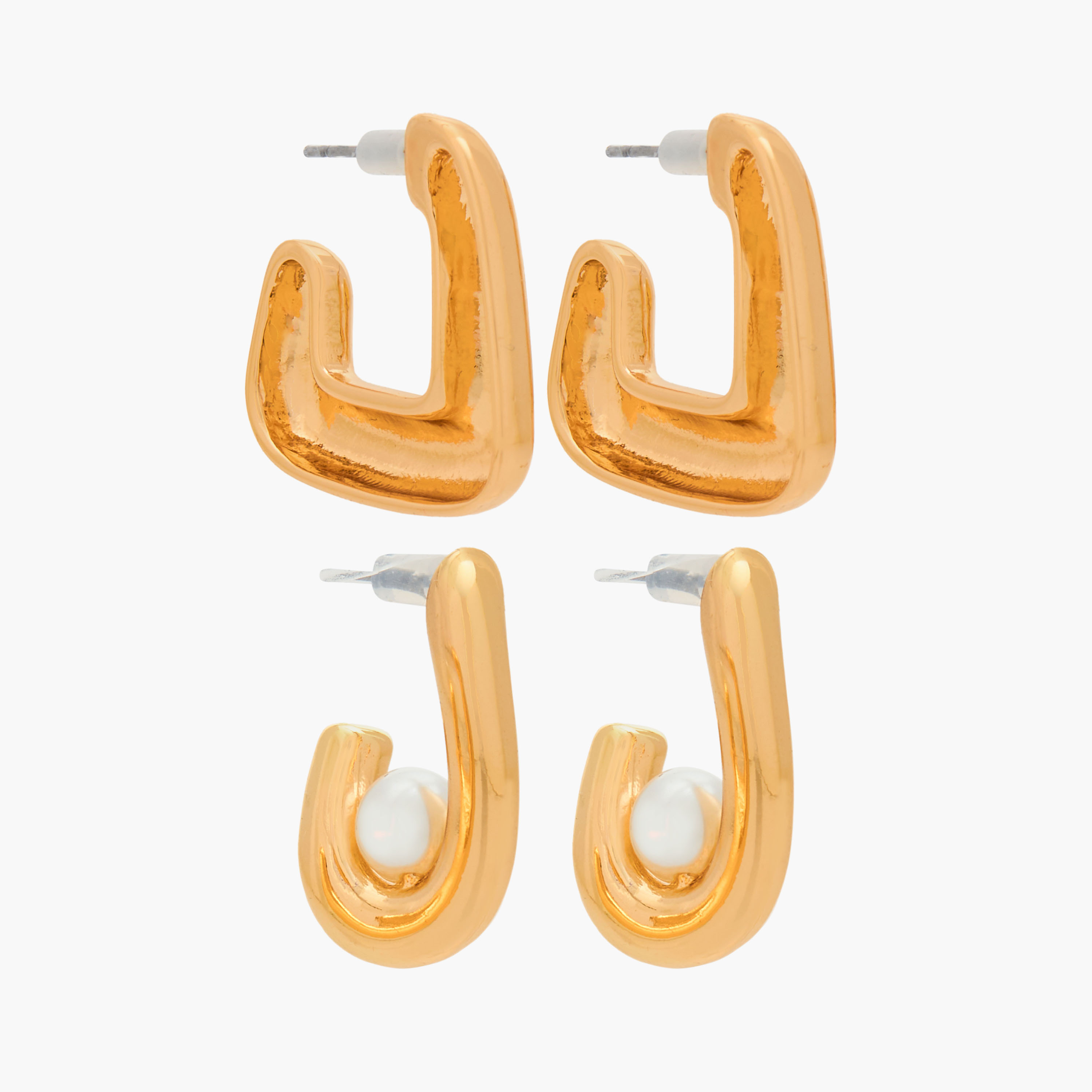 حلق بتفاصيل لؤلؤ مع مشبك إغلاق من جلو-women-watchesandjewellery-jewellery-earrings-image-2