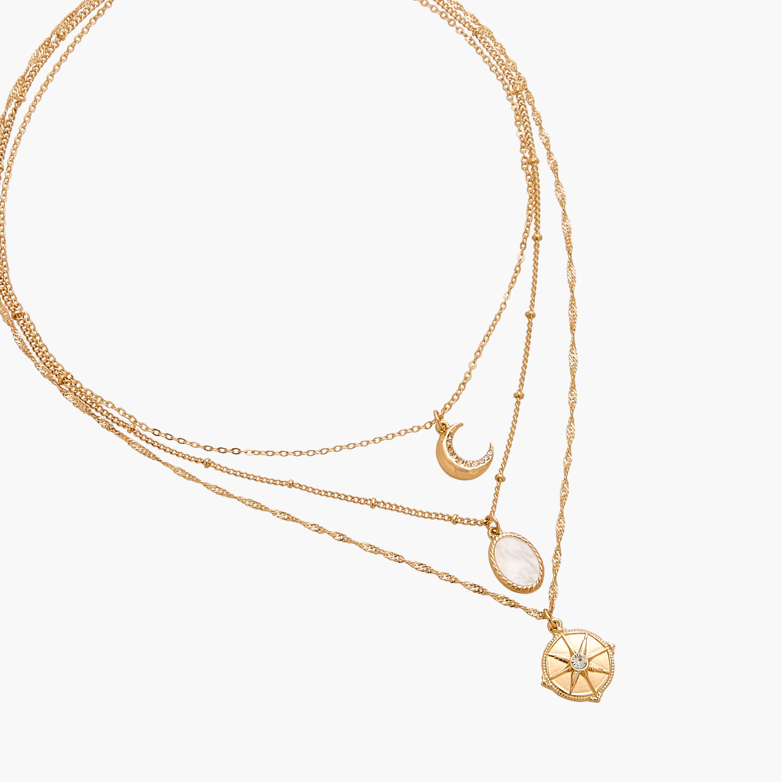 Gloo Embellished 3-Layer Necklace with Lobster Clasp Closure-women-watchesandjewellery-jewellery-necklacesandpendants-image-2