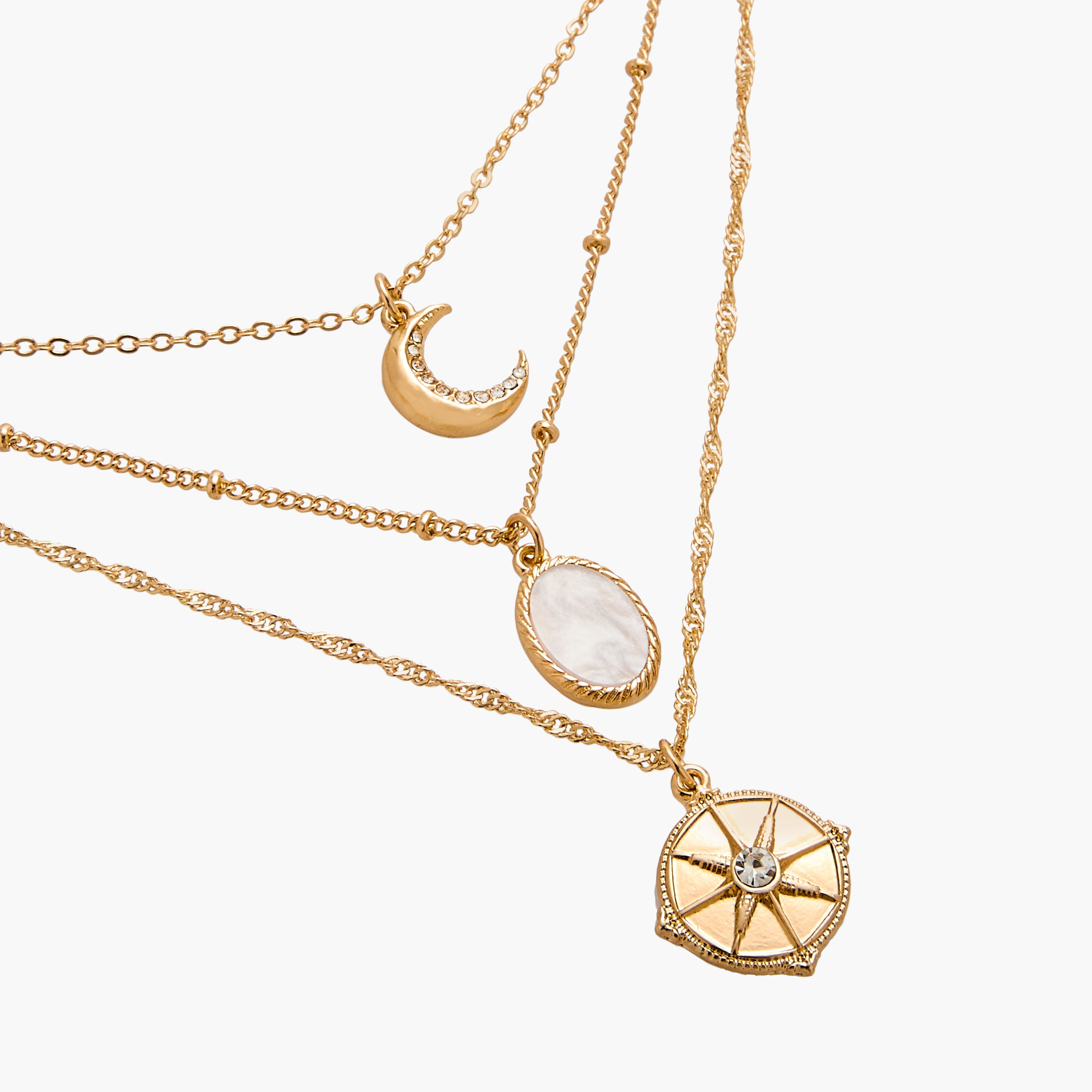 Gloo Embellished 3-Layer Necklace with Lobster Clasp Closure-women-watchesandjewellery-jewellery-necklacesandpendants-image-4