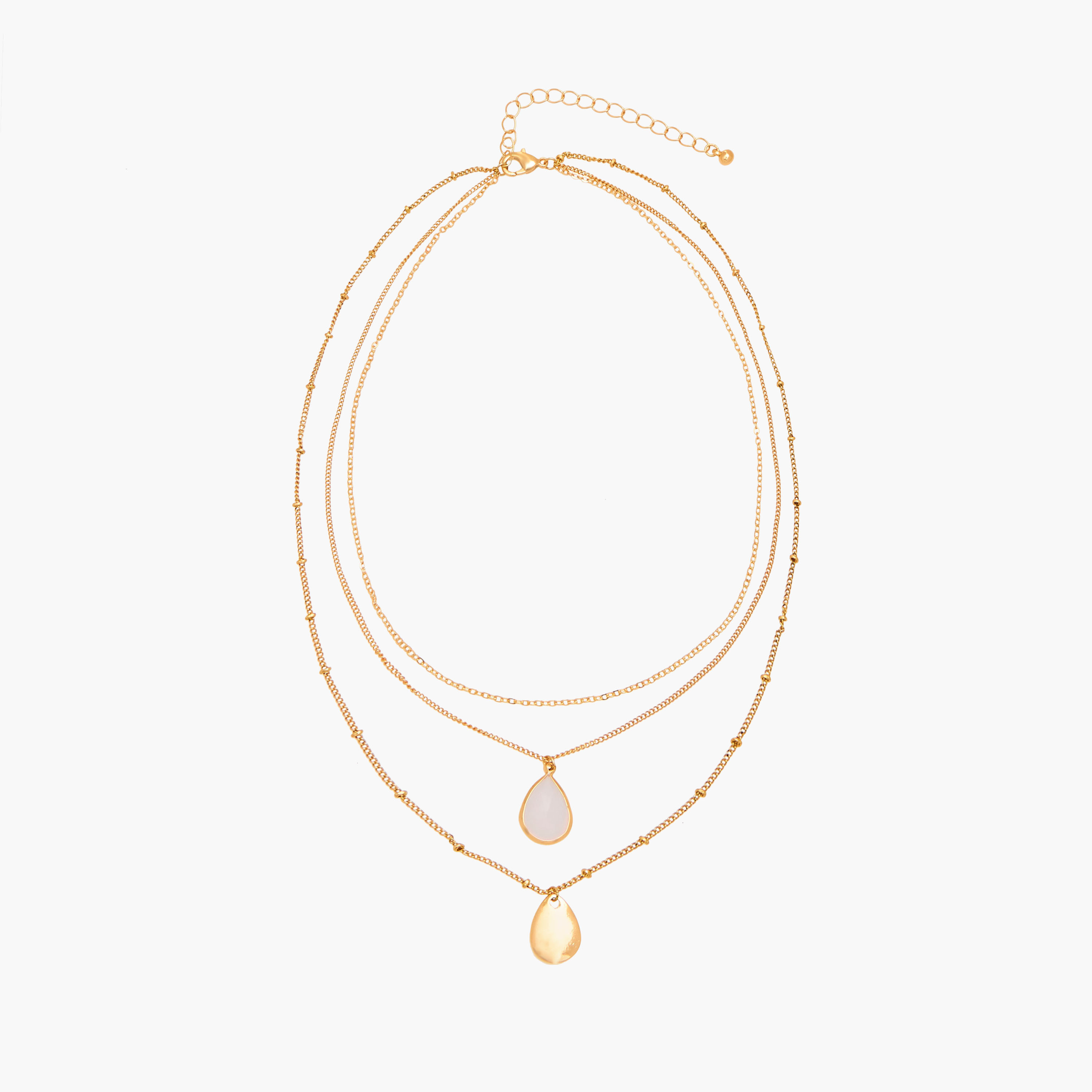 عقد بـ 3 طبقات وبدلايات دمعة وقفل إغلاق من جلو-women-watchesandjewellery-jewellery-necklacesandpendants-image-2