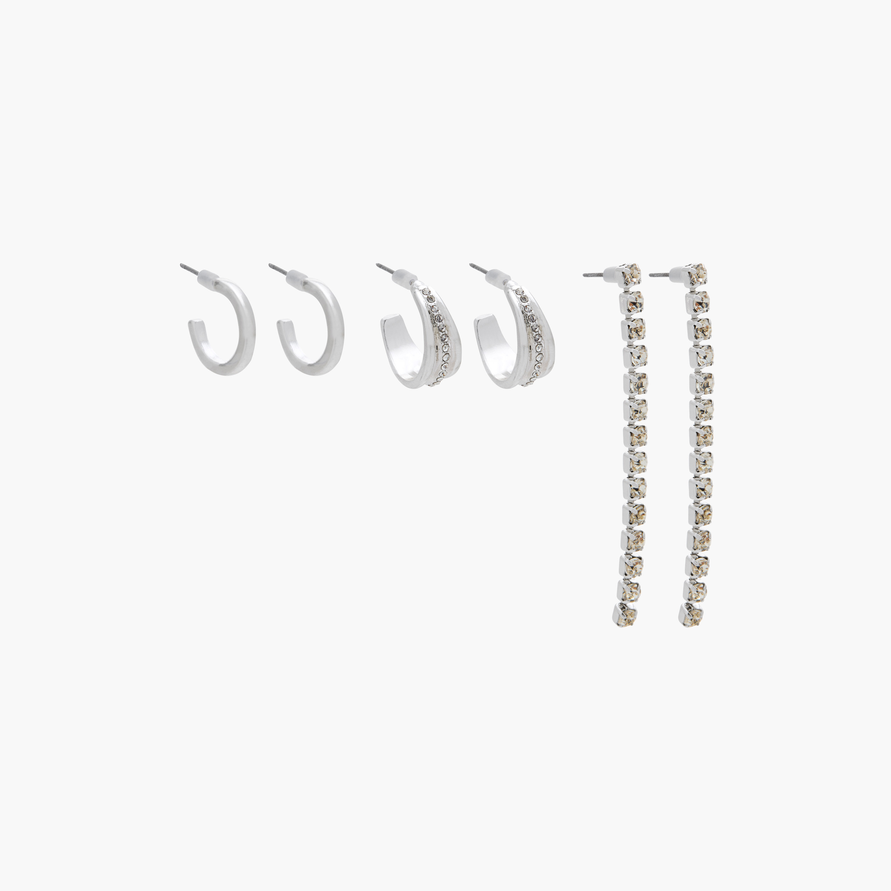 Gloo Pack of 3 Metallic Assorted Earrings with Pushback Closure-women-watchesandjewellery-jewellery-earrings-image-2