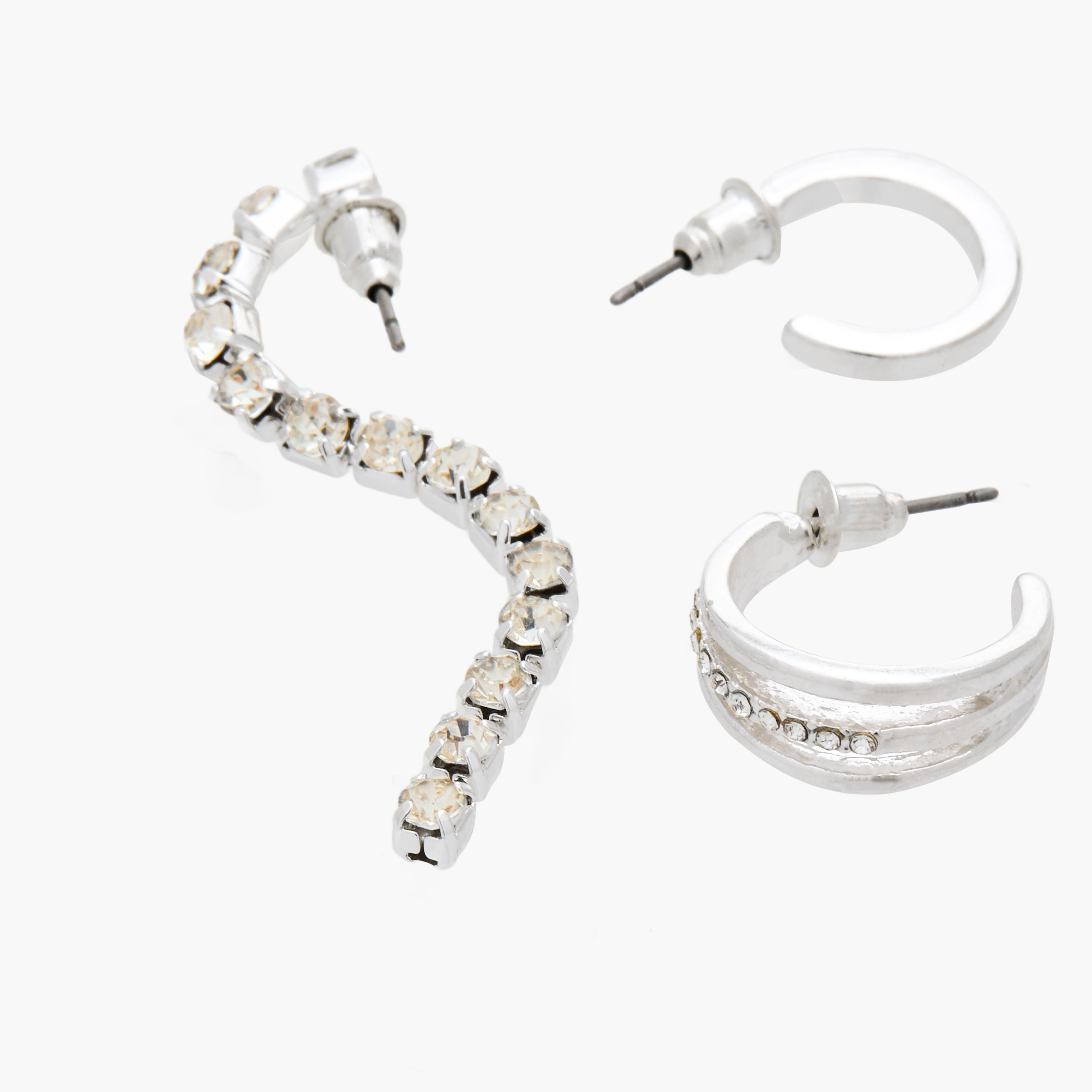 Gloo Pack of 3 Metallic Assorted Earrings with Pushback Closure-women-watchesandjewellery-jewellery-earrings-image-6