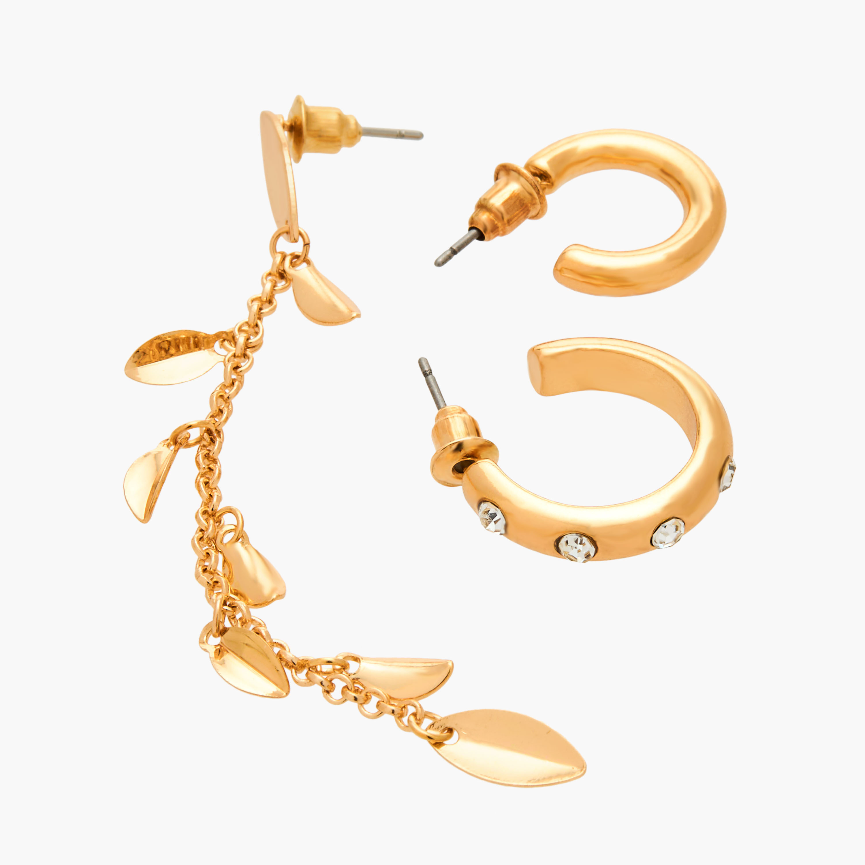 Set of 3 - Gloo assorted Metallic Earrings with Lobster Clasp Closure-women-watchesandjewellery-jewellery-earrings-image-6