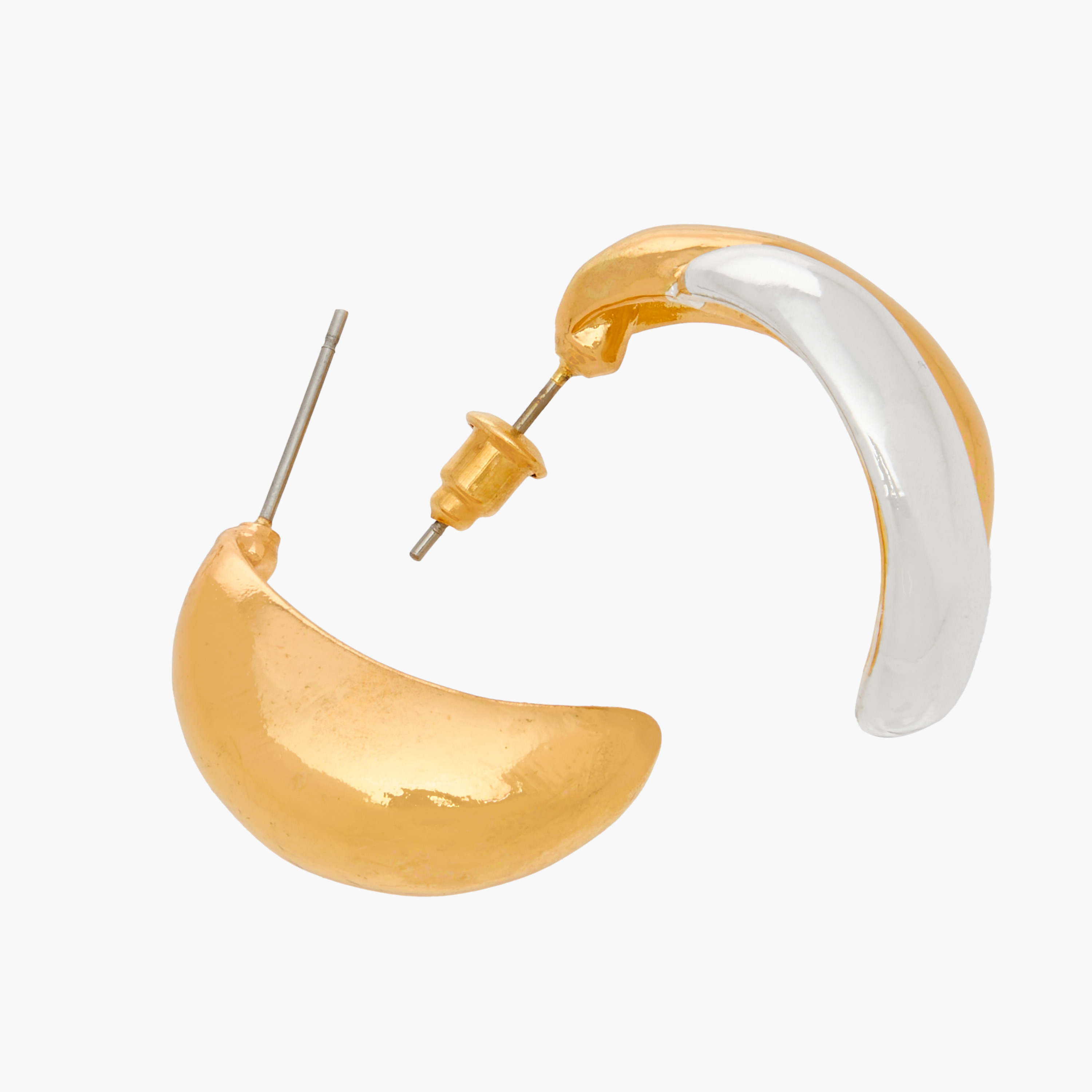 حلق ميتاليك بمكبس إغلاق خلفي من جلو - طقم من 3 أزواج-women-watchesandjewellery-jewellery-earrings-image-2