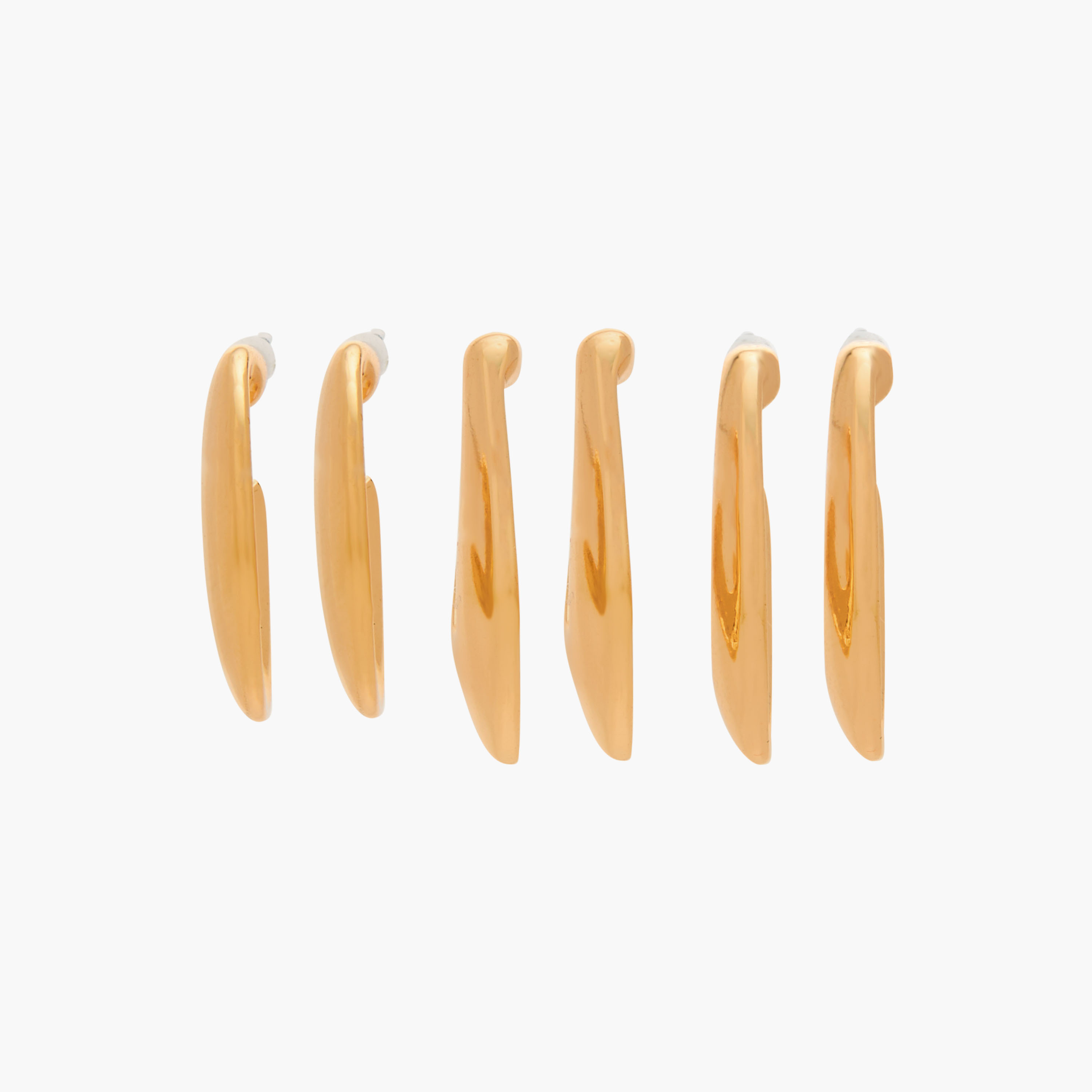 Set of 3 - Gloo Metallic Earrings with Pushback Closure-women-watchesandjewellery-jewellery-earrings-image-1