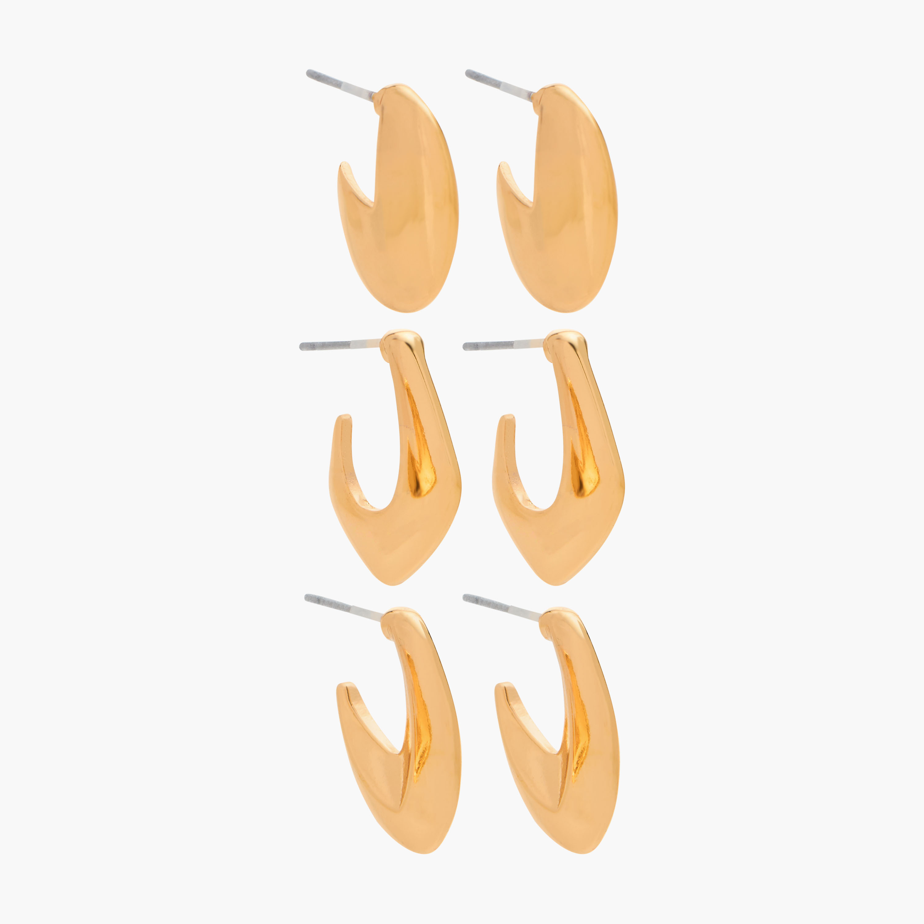 Set of 3 - Gloo Metallic Earrings with Pushback Closure-women-watchesandjewellery-jewellery-earrings-image-2