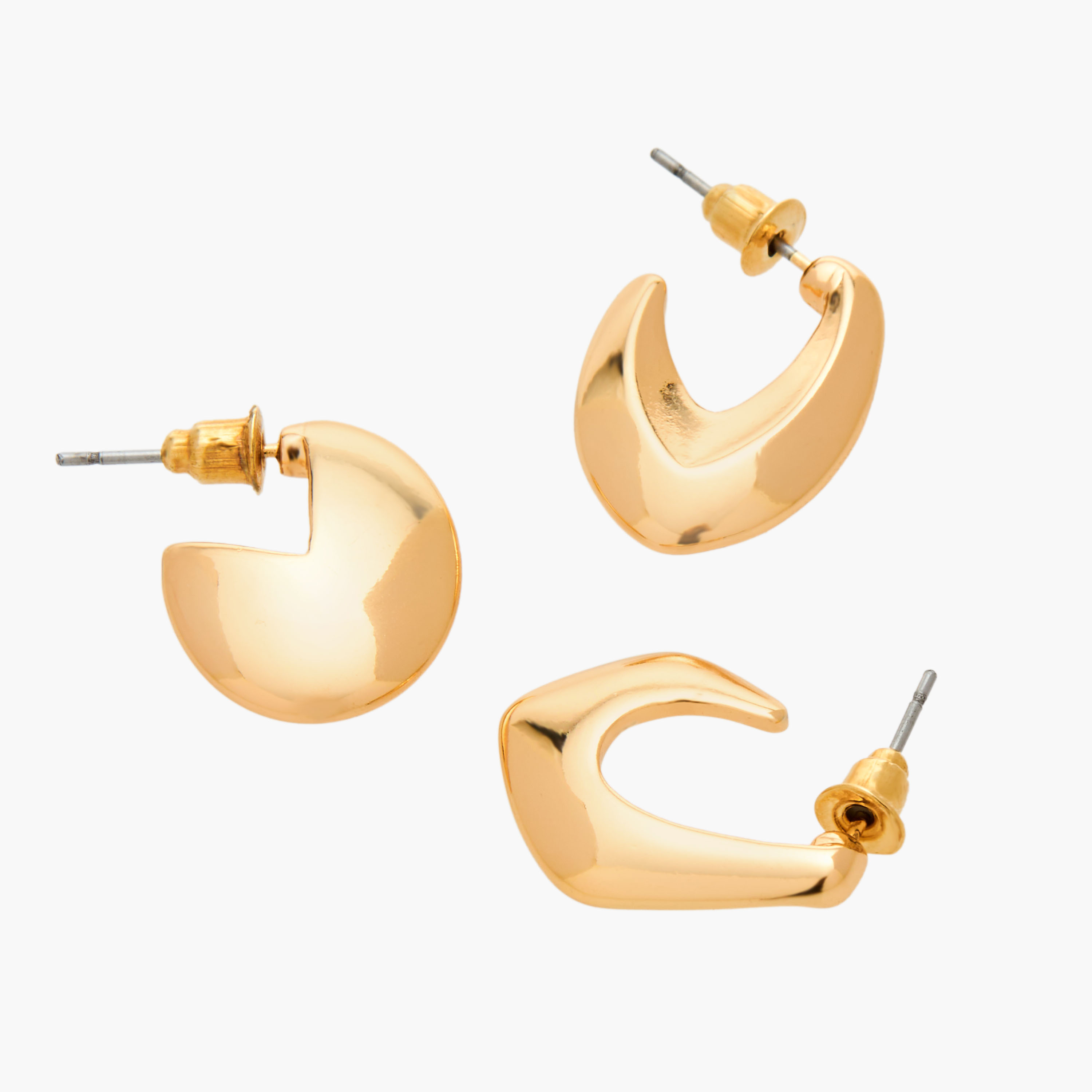 Set of 3 - Gloo Metallic Earrings with Pushback Closure-women-watchesandjewellery-jewellery-earrings-image-6