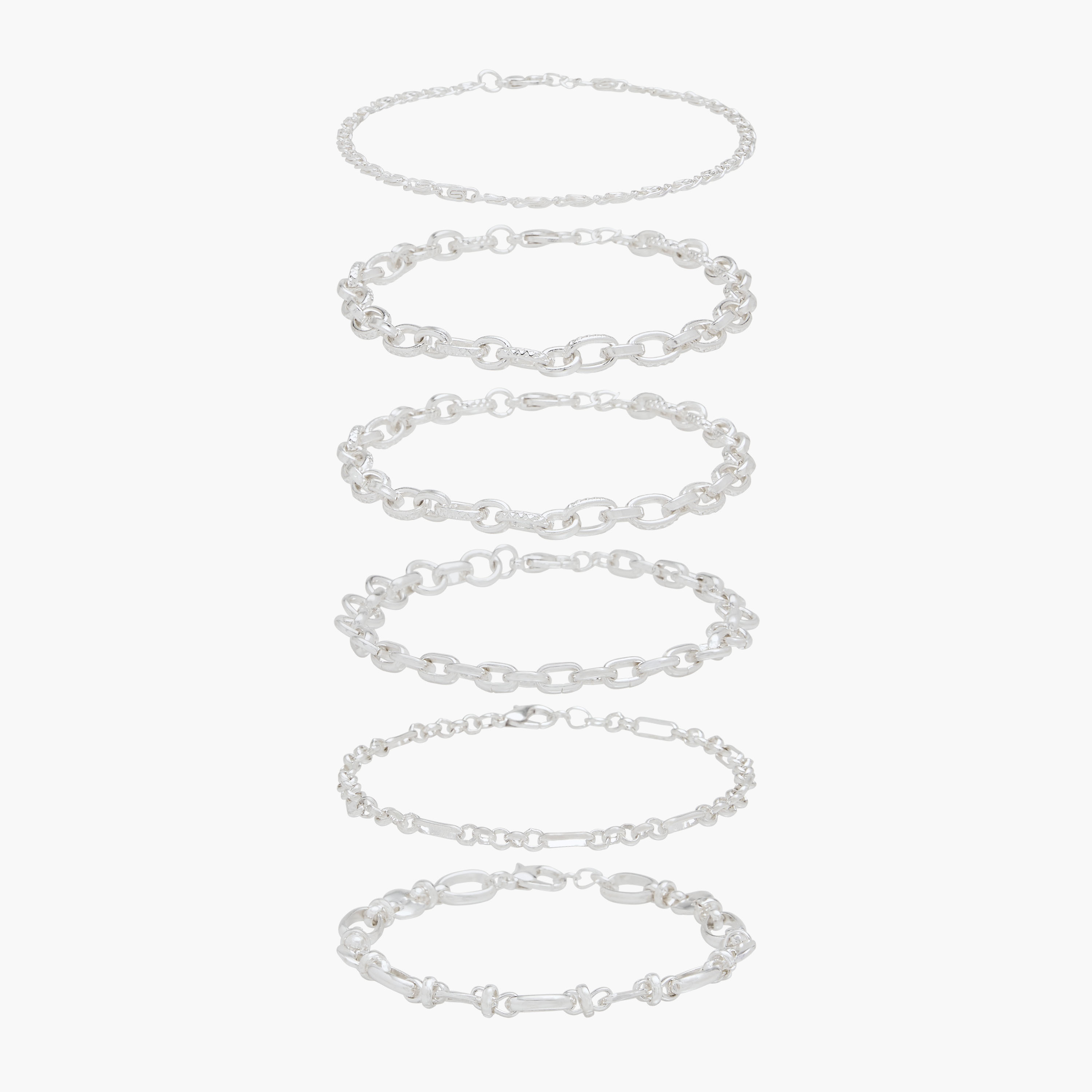 Set of 5 - Gloo Metallic Bracelet with Lobster Clasp Closure-women-watchesandjewellery-jewellery-banglesandbracelets-image-1