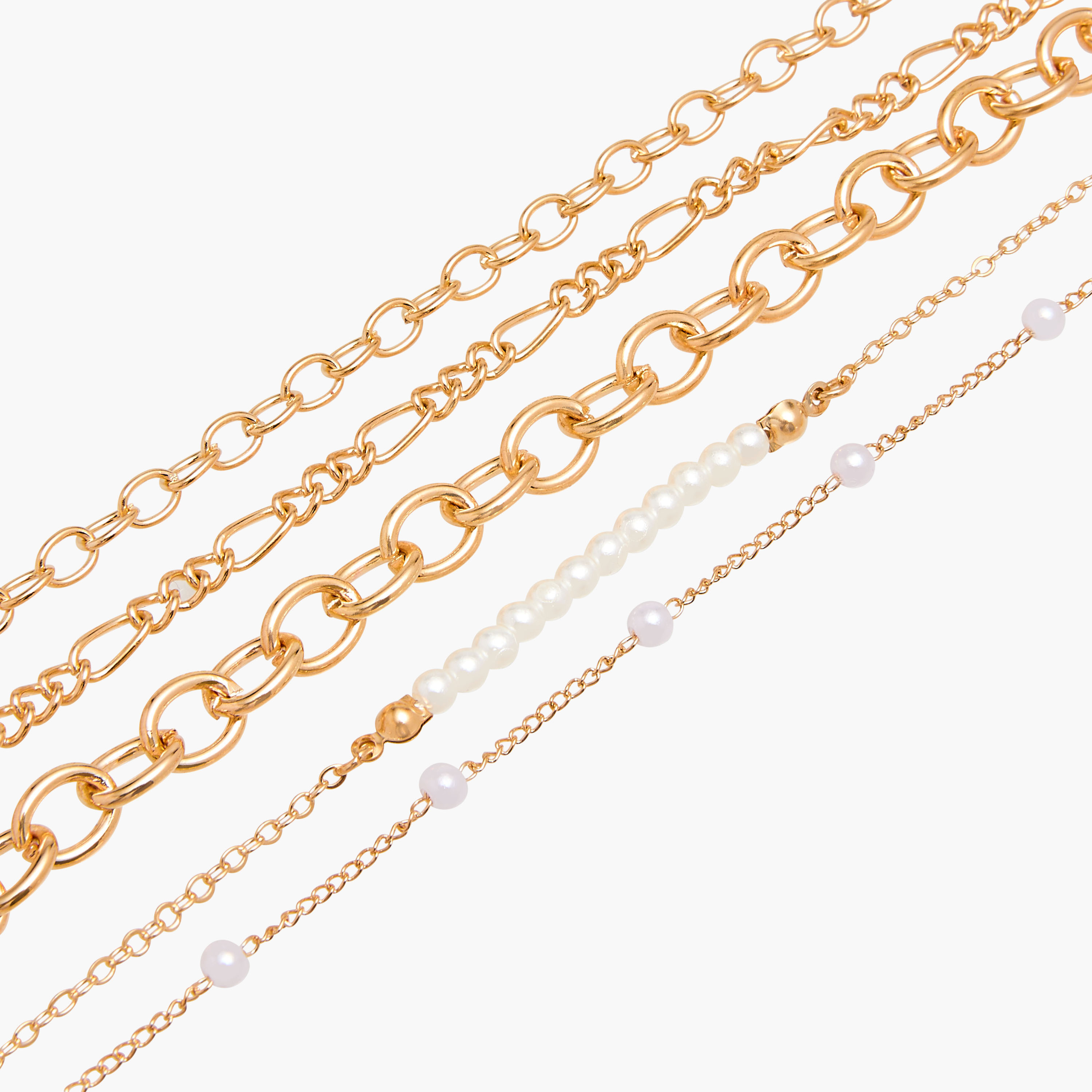 Set of 5 - Assorted Metallic Bracelet with Lobster Clasp Closure-women-watchesandjewellery-jewellery-banglesandbracelets-image-12